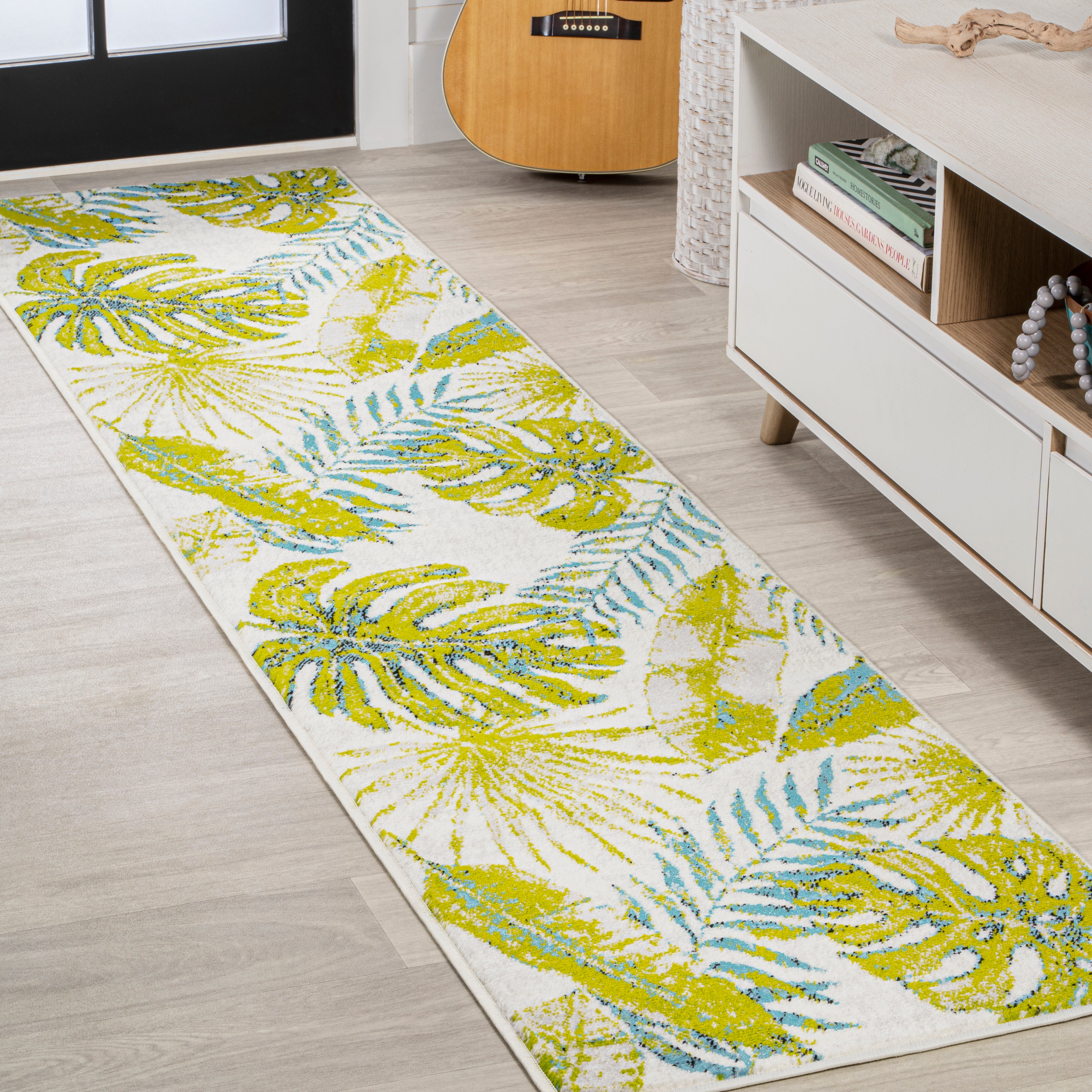 Monstera Tropical Leaves Runner Rug