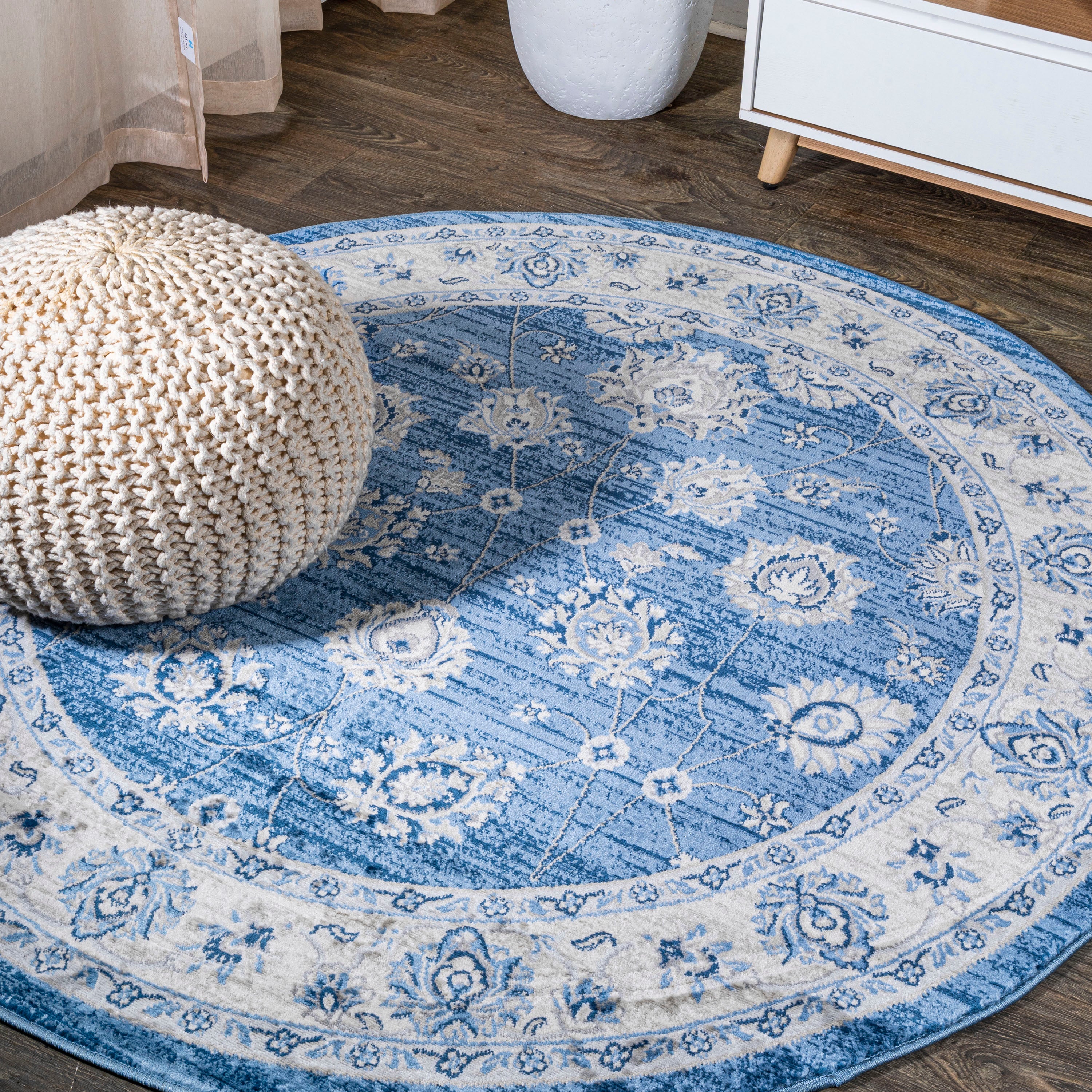 Modern Persian Vintage Moroccan Traditional Round Area Rug