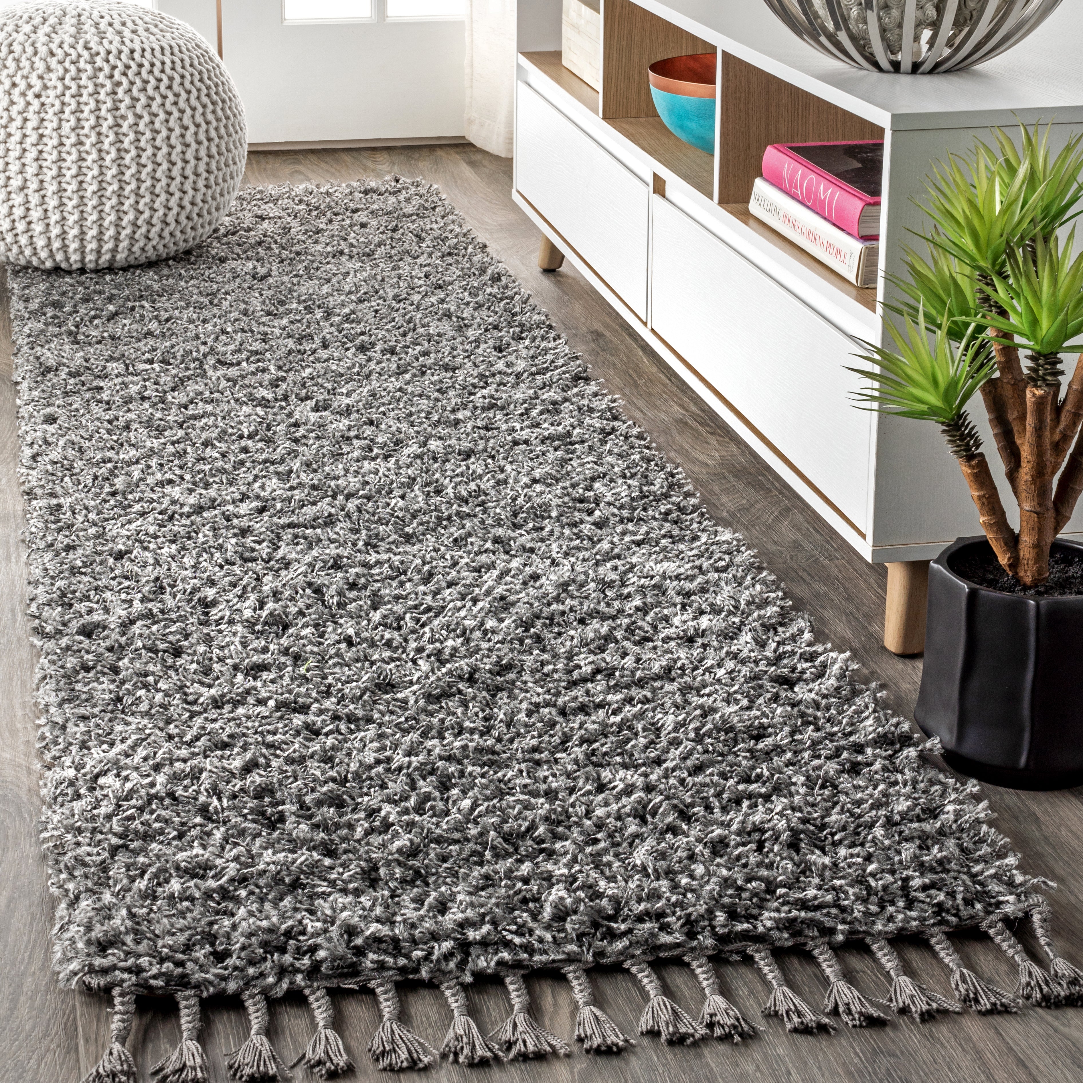 Mercer Shag Plush Tassel Runner Rug