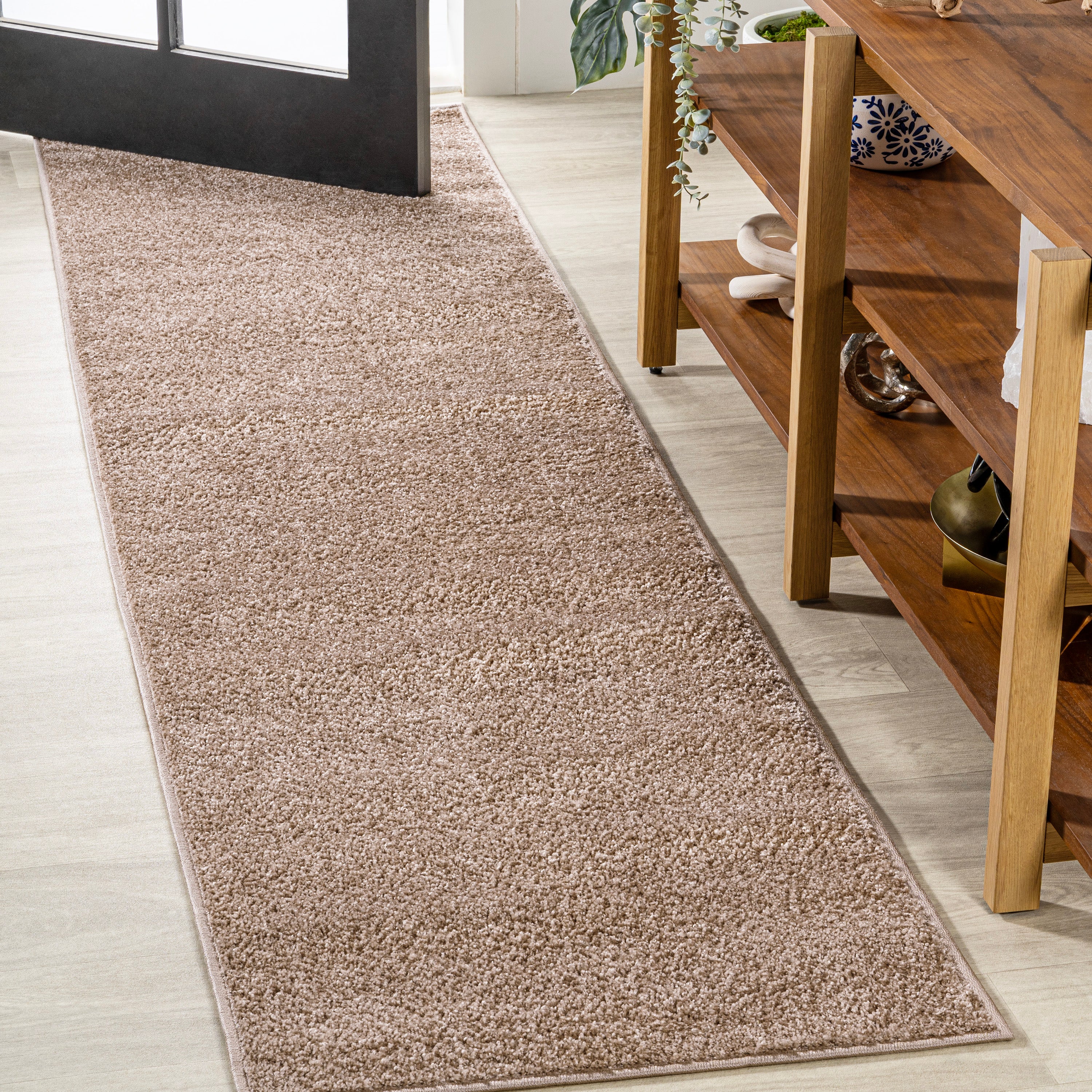 Haze Solid Sleek Low-Pile Runner Rug