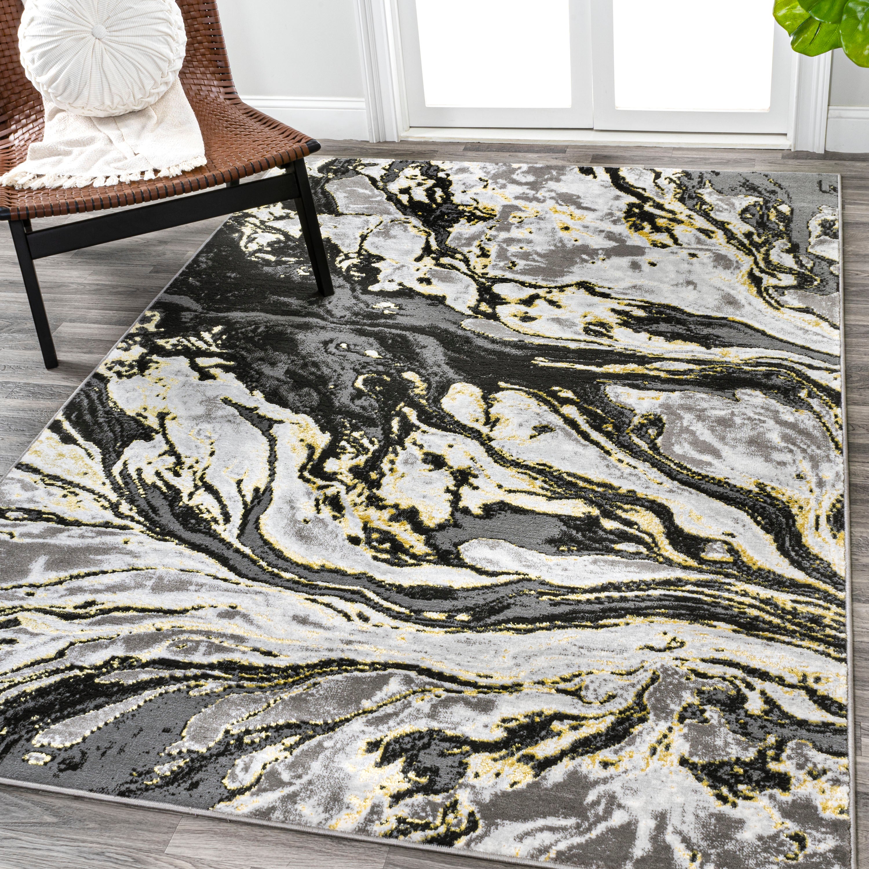 Swirl Marbled Abstract Area Rug- 3 colors Available