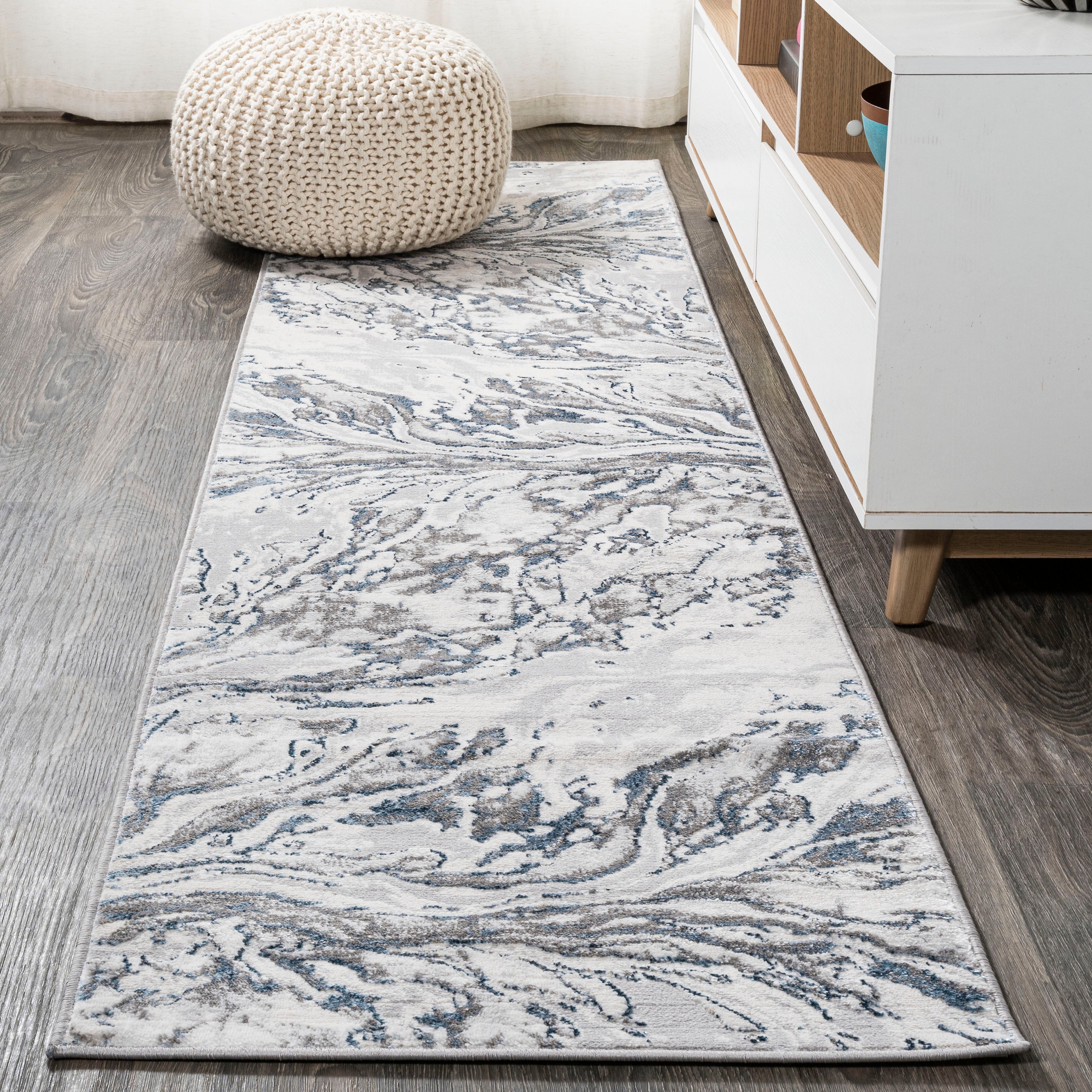 Swirl Chic Marbled Abstract Runner Rug