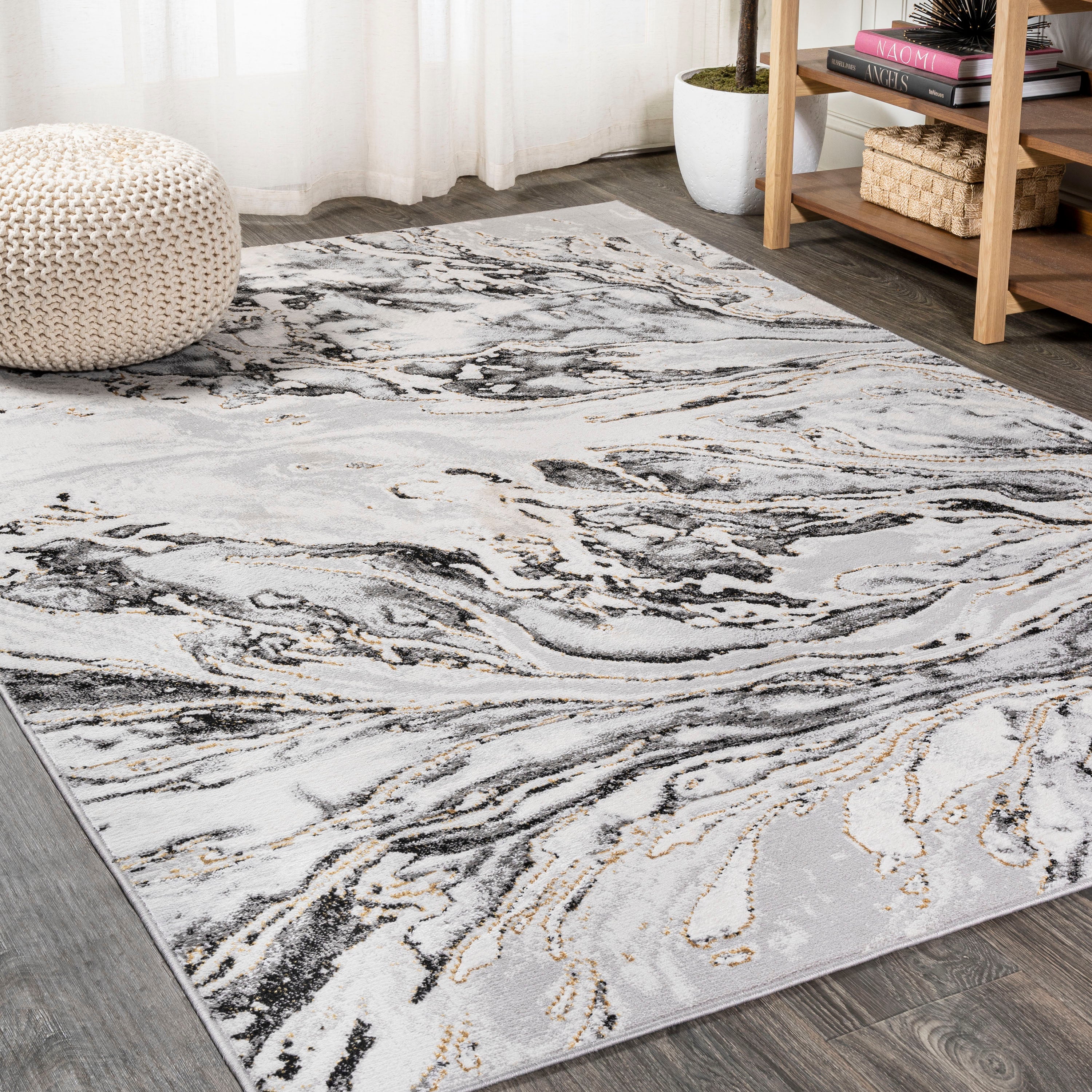 Swirl Chic Marbled Abstract Area Rug