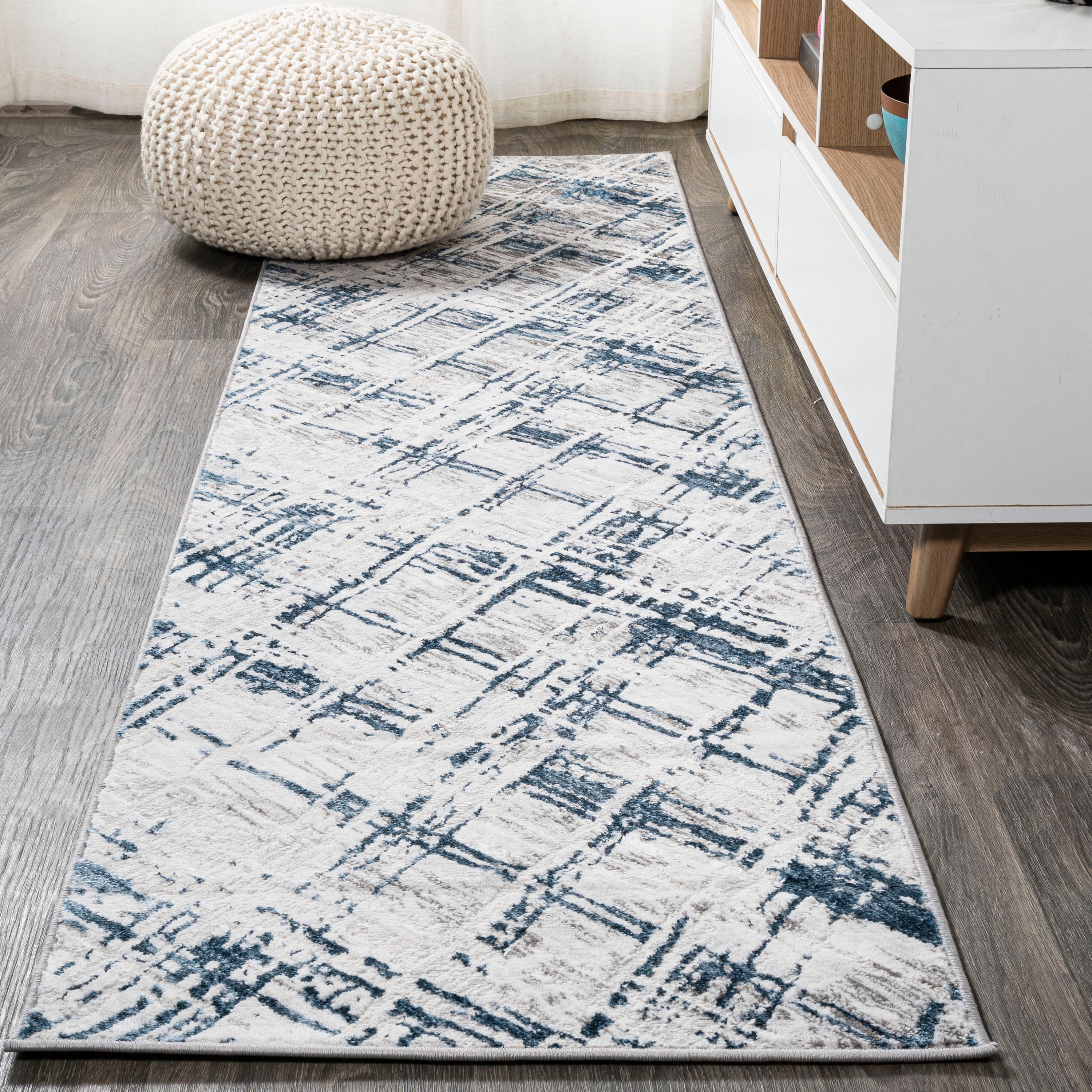 Slant Modern Abstract Runner Rug