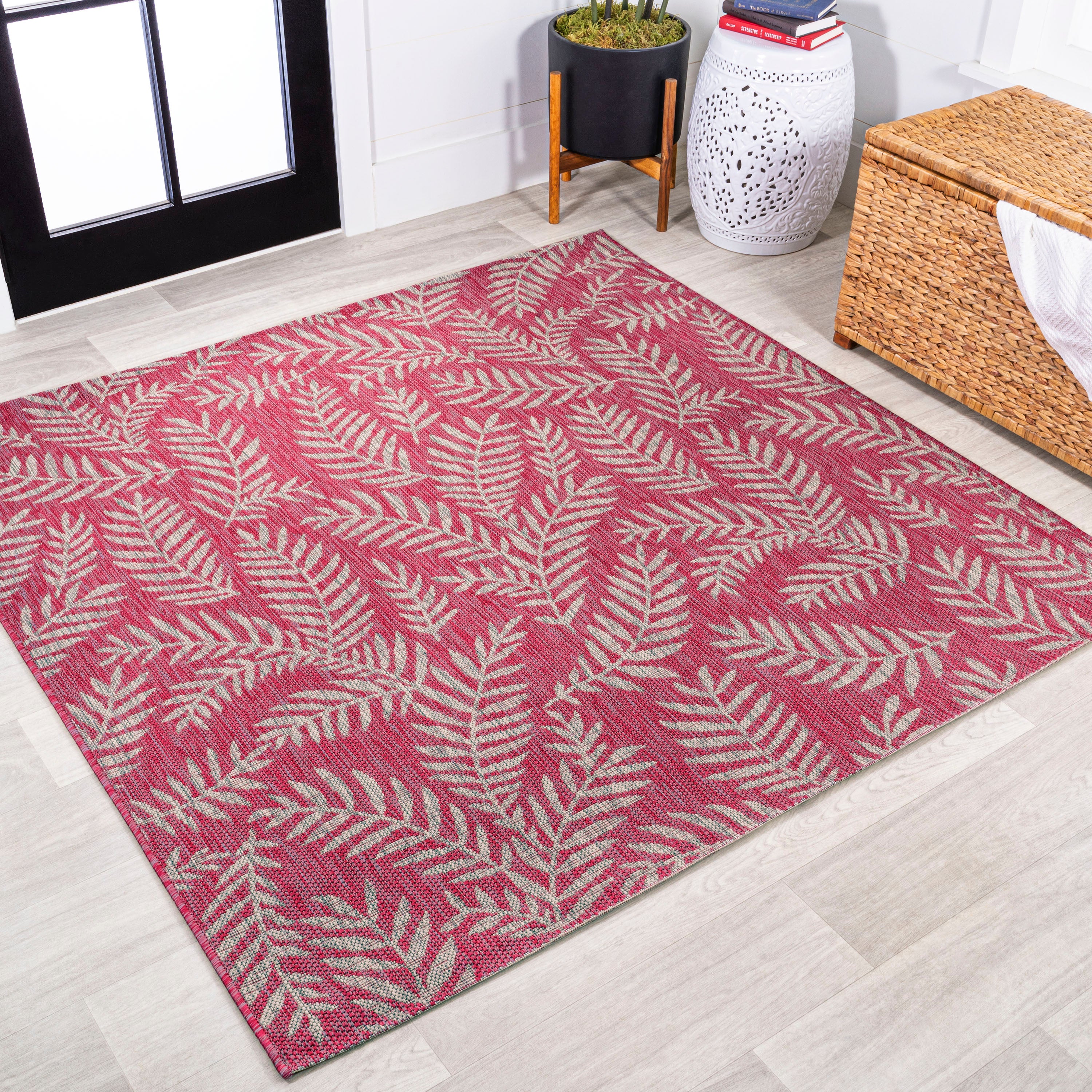 Nevis Palm Frond Indoor/Outdoor Square Area Rug