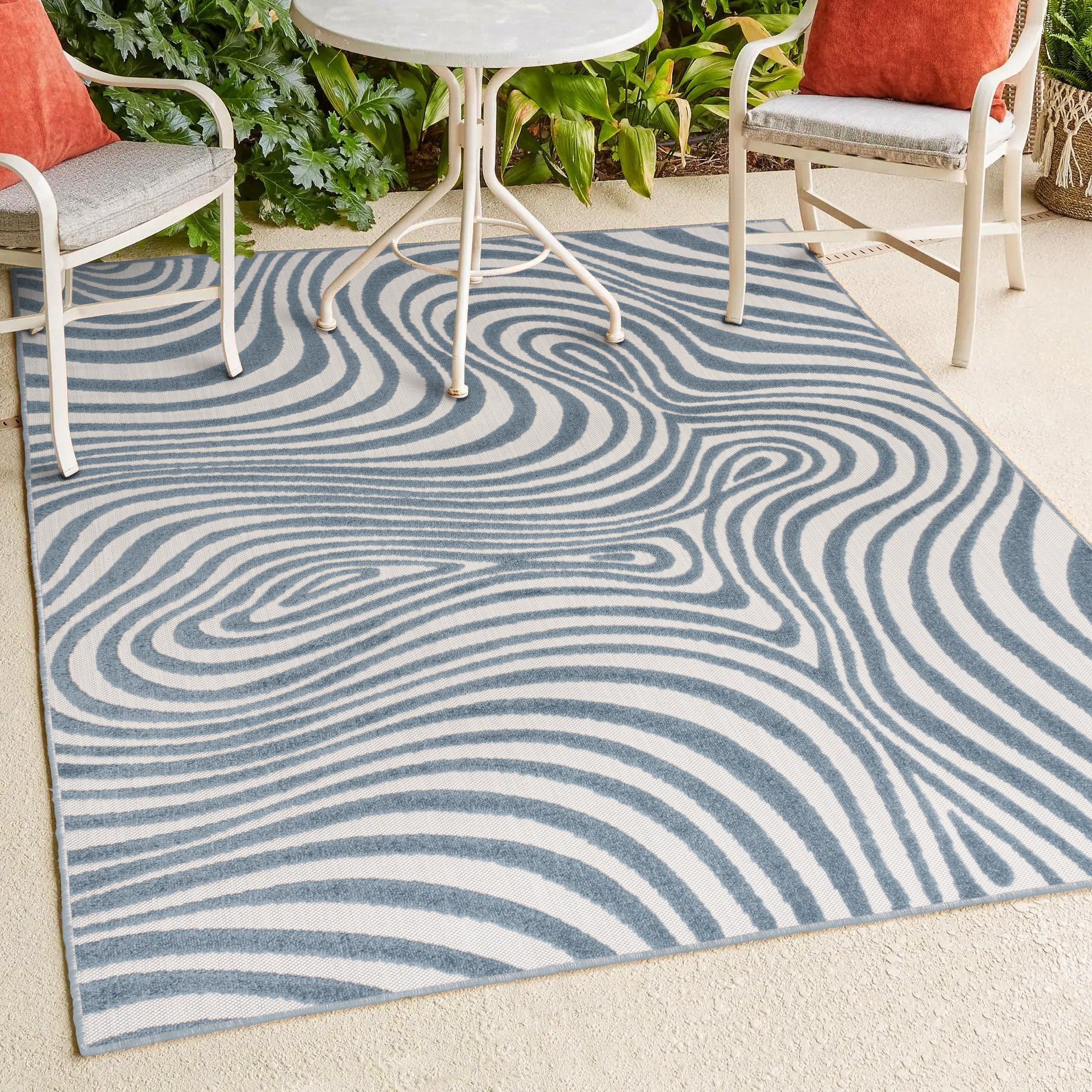 Maribo High-Low Abstract Groovy Indoor/Outdoor Area Rug