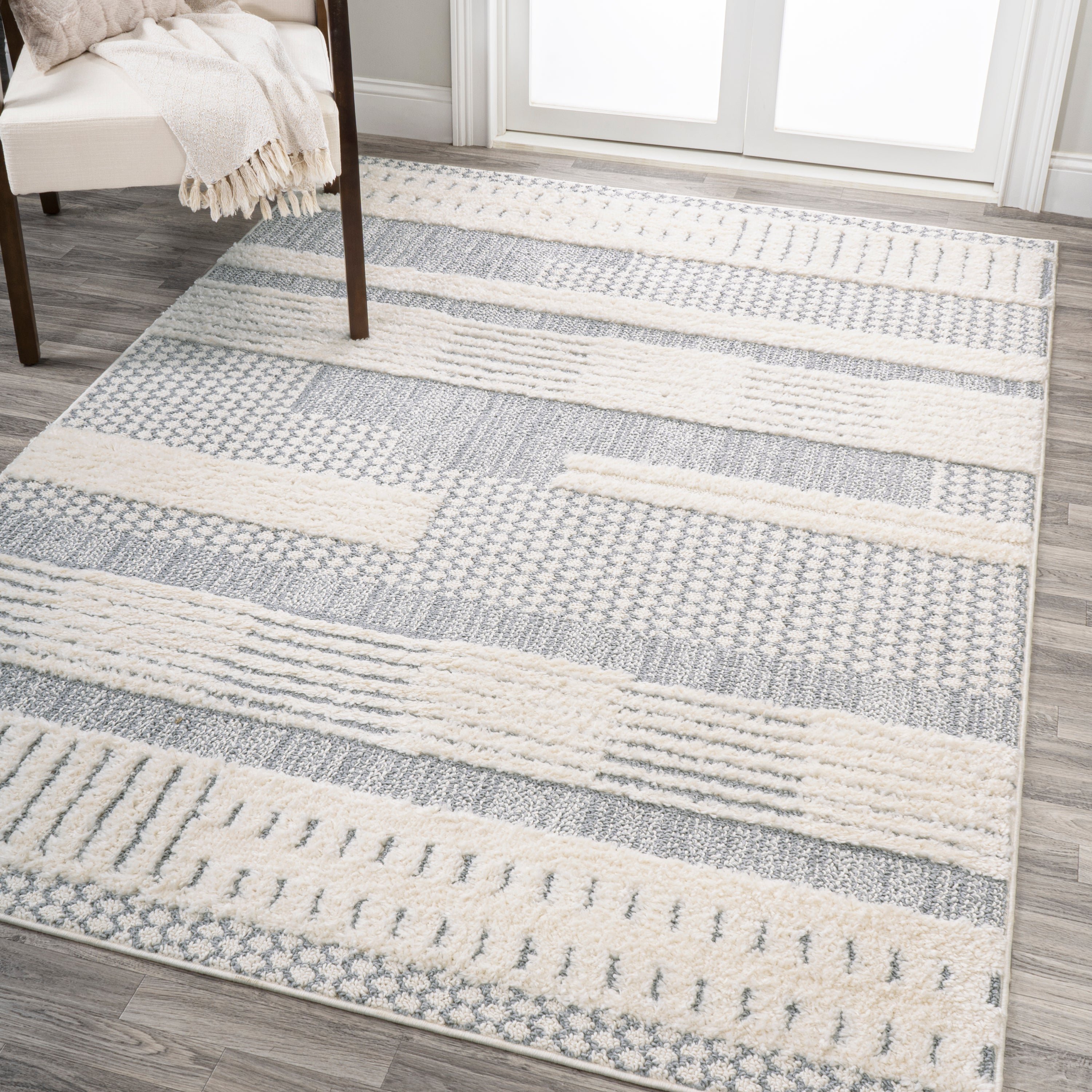 Kerstin Geometric High-Low Area Rug