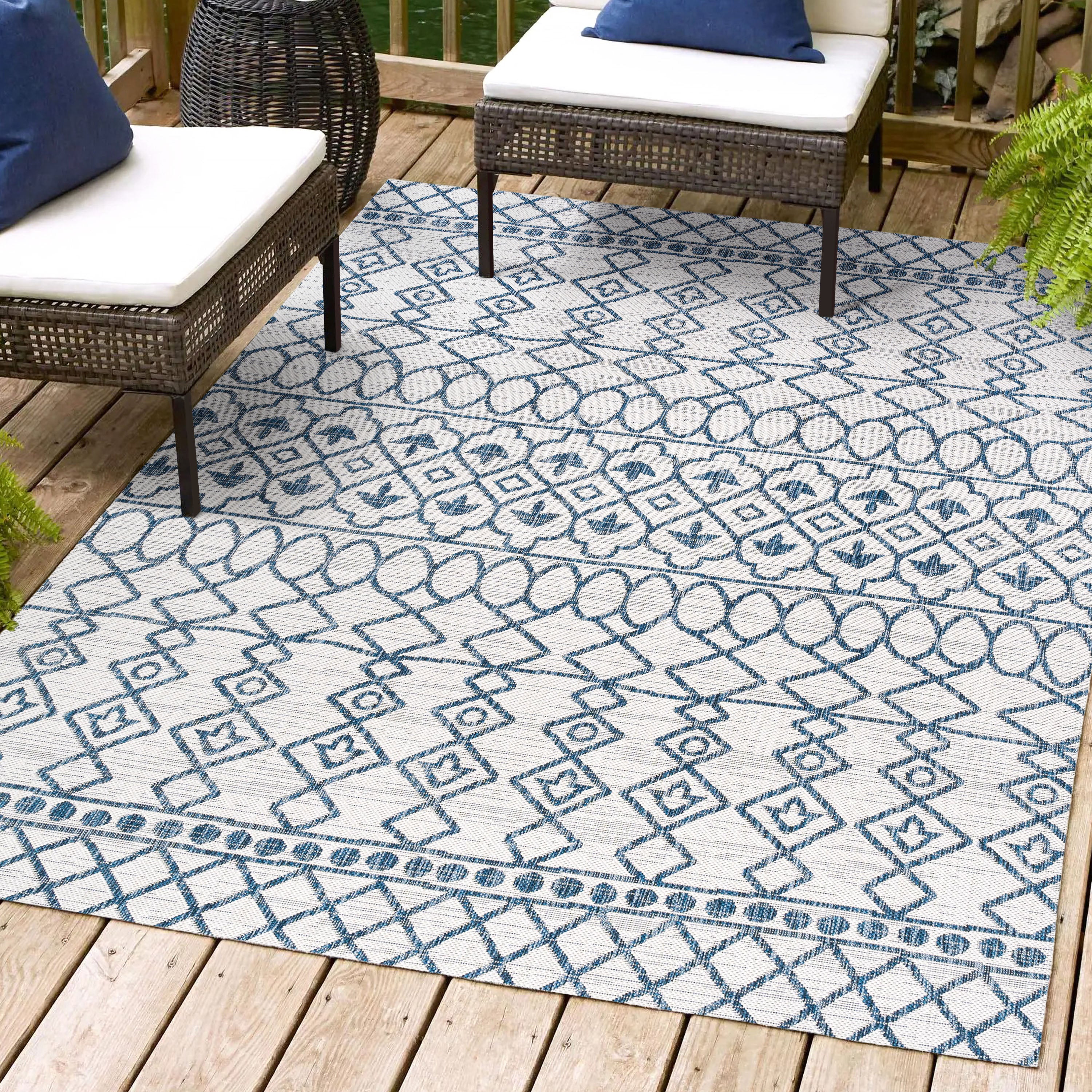 Kafel Tribal Bohemian Indoor/Outdoor Area Rug