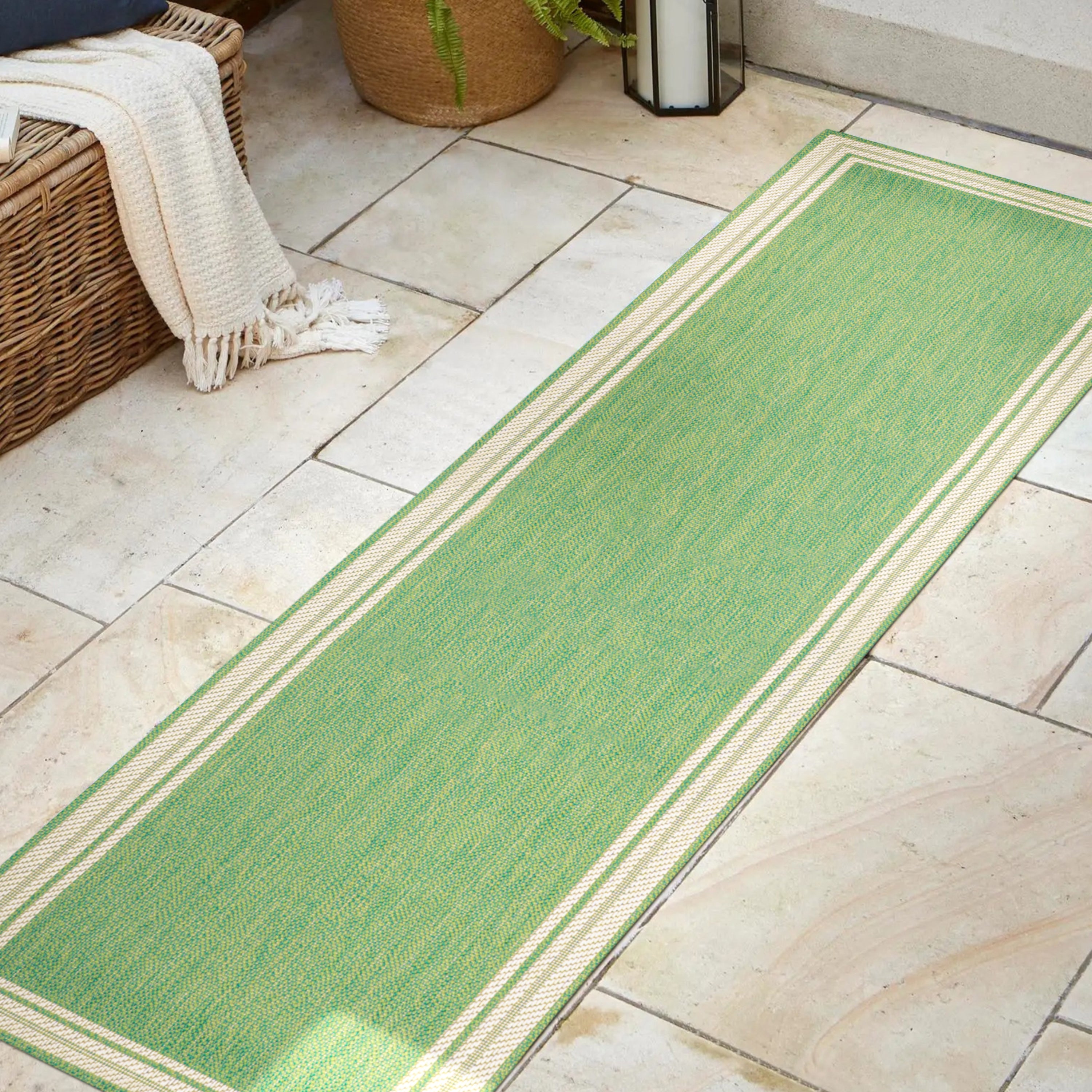 James Modern Border Stripe Indoor/Outdoor Runner Rug