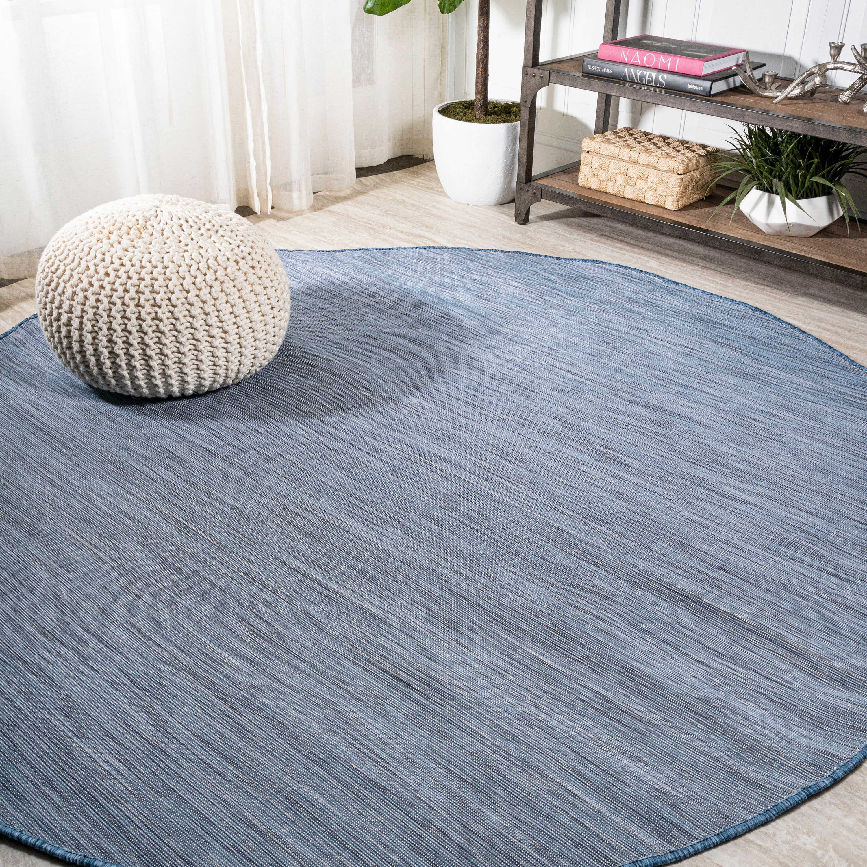 Ethan Modern Flatweave Solid Indoor/Outdoor Round Area Rug