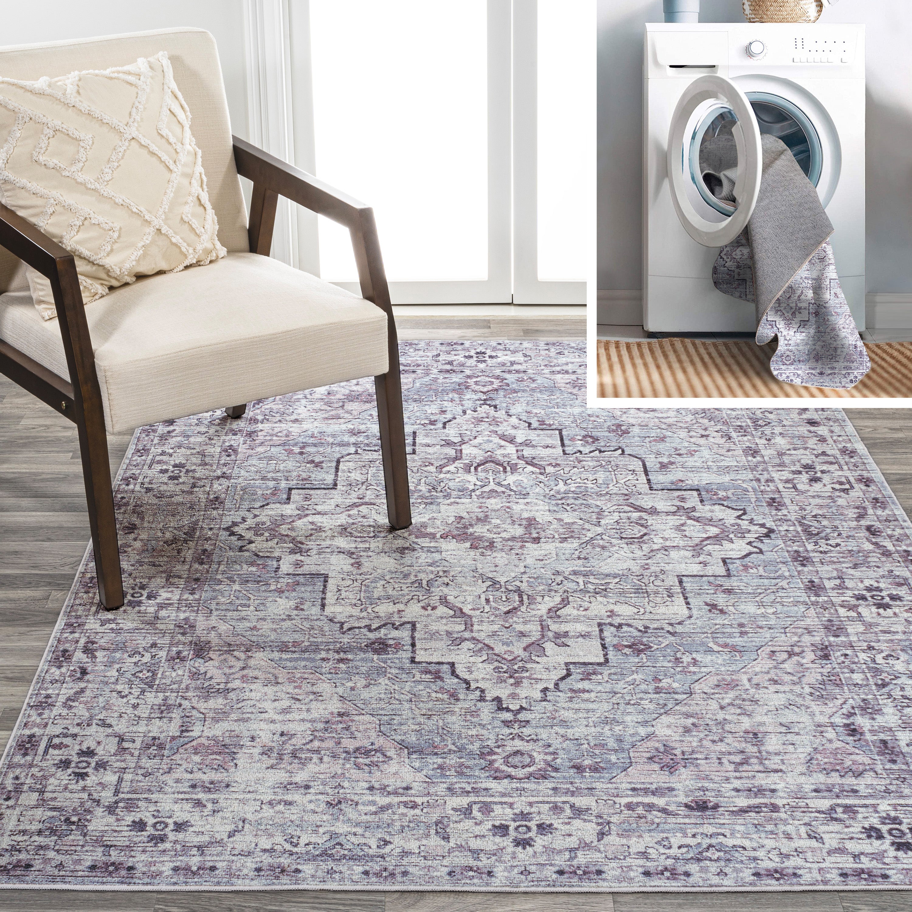 Didim Boho Medallion Machine-Washable Runner Rug