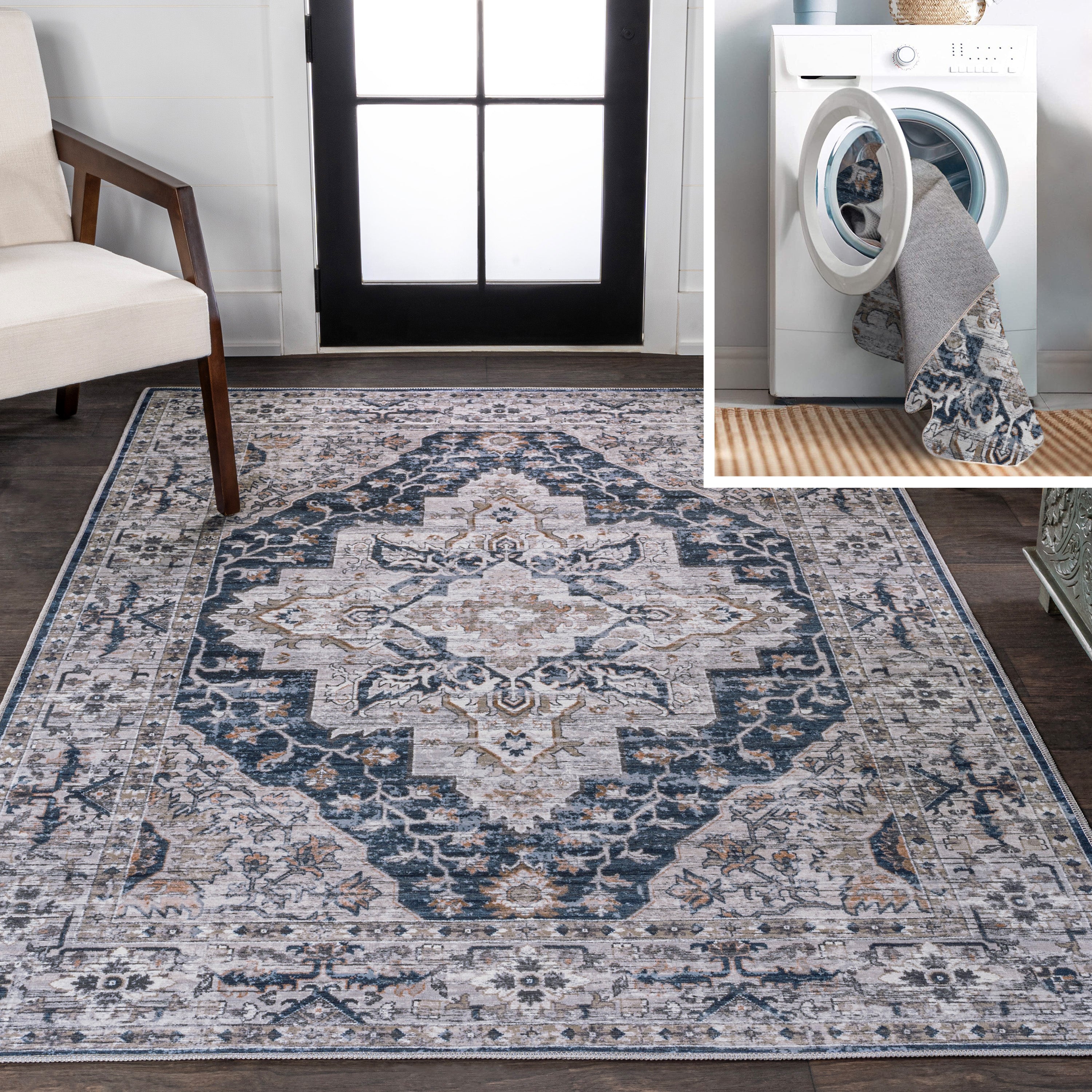 Didim Boho Medallion Machine-Washable Area Rug