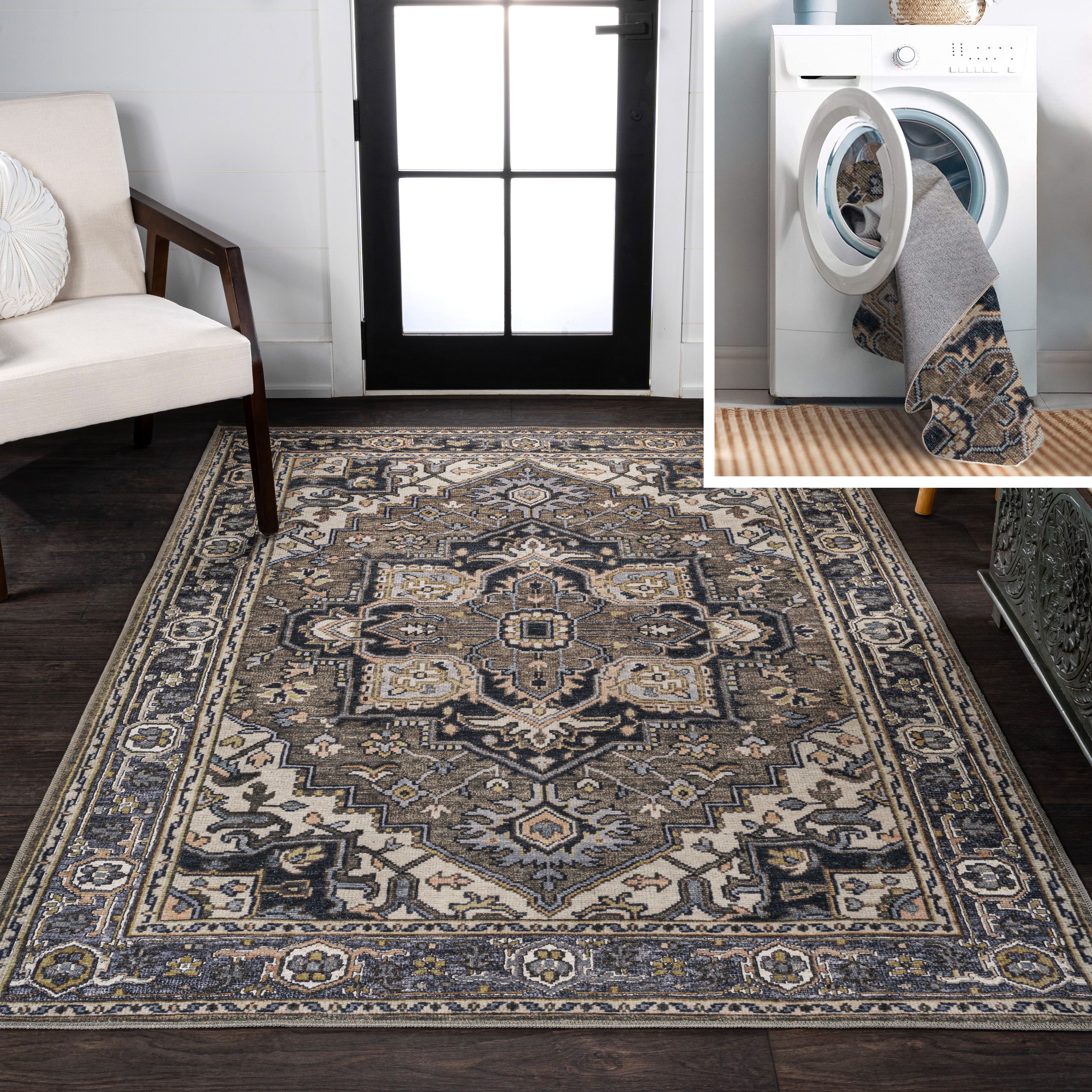 Cirali Ornate Large Medallion Machine-Washable Area Rug