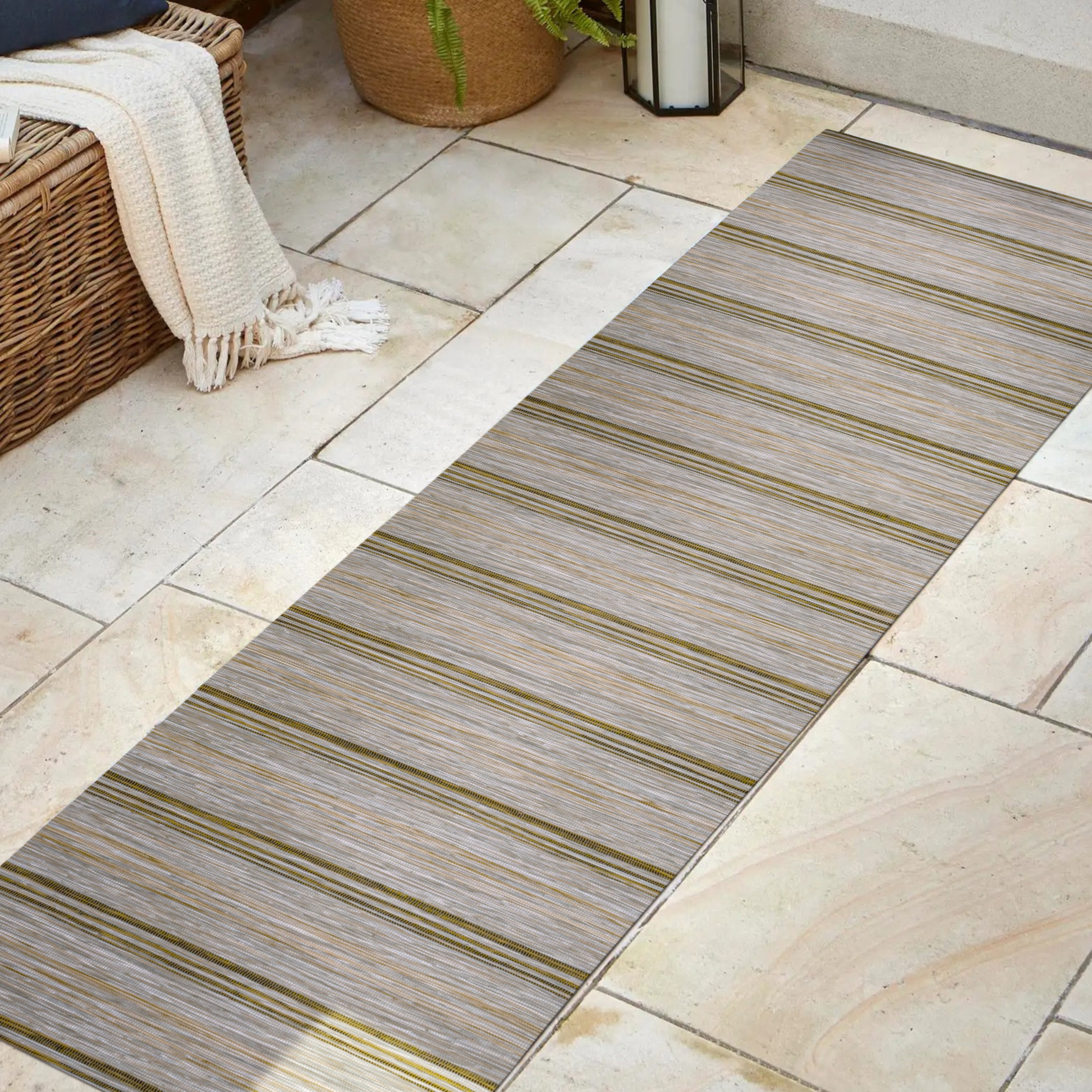 Bo Modern Farmhouse Wide Stripe Indoor/Outdoor Runner Rug