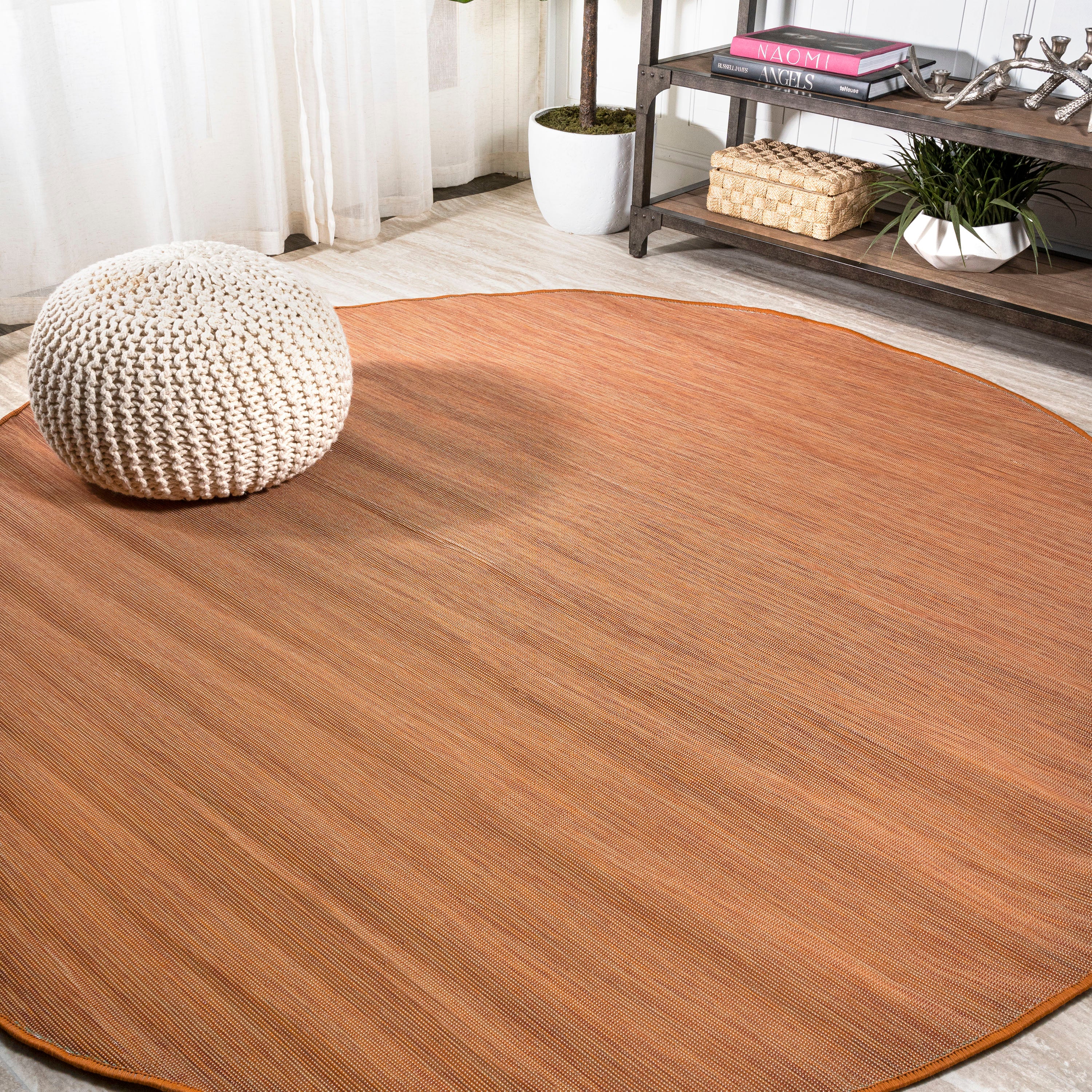 Ethan Modern Flatweave Indoor/Outdoor Round Area Rug