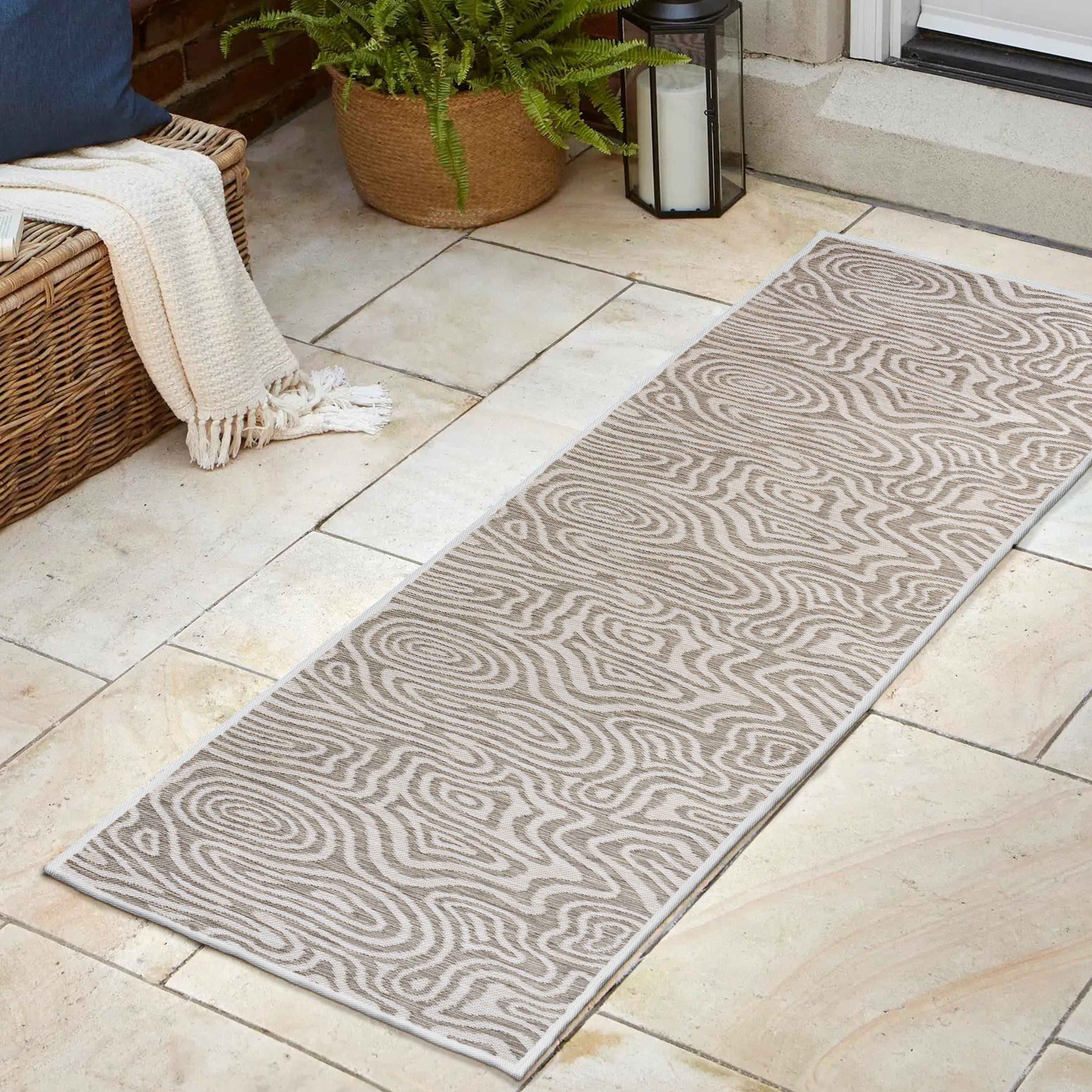 Eryx Modern Bohemian Abstract Organic Reversible Machine-Washable Indoor/Outdoor Runner Rug