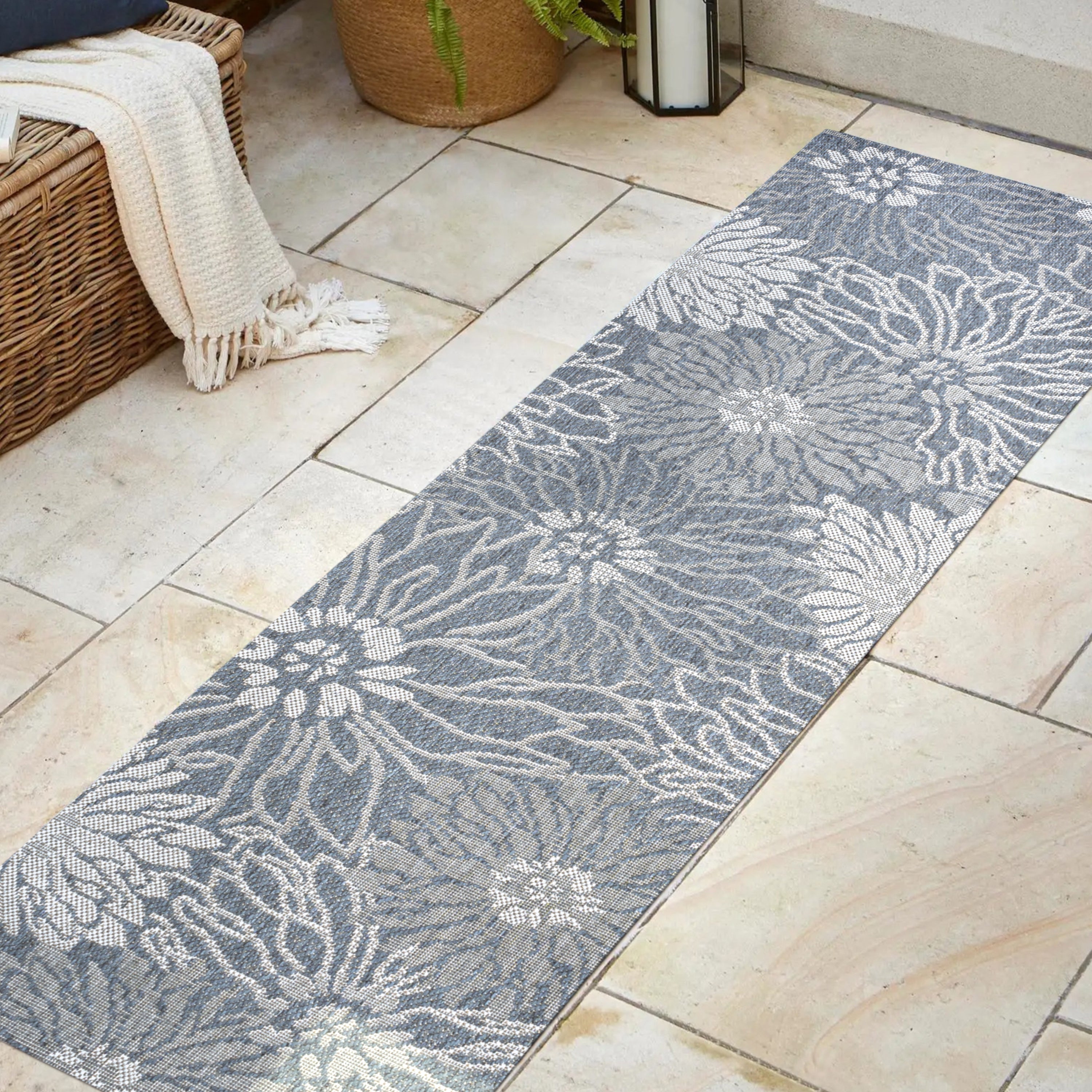 Havana Tropical Palm Leaf Indoor/Outdoor Runner Rug