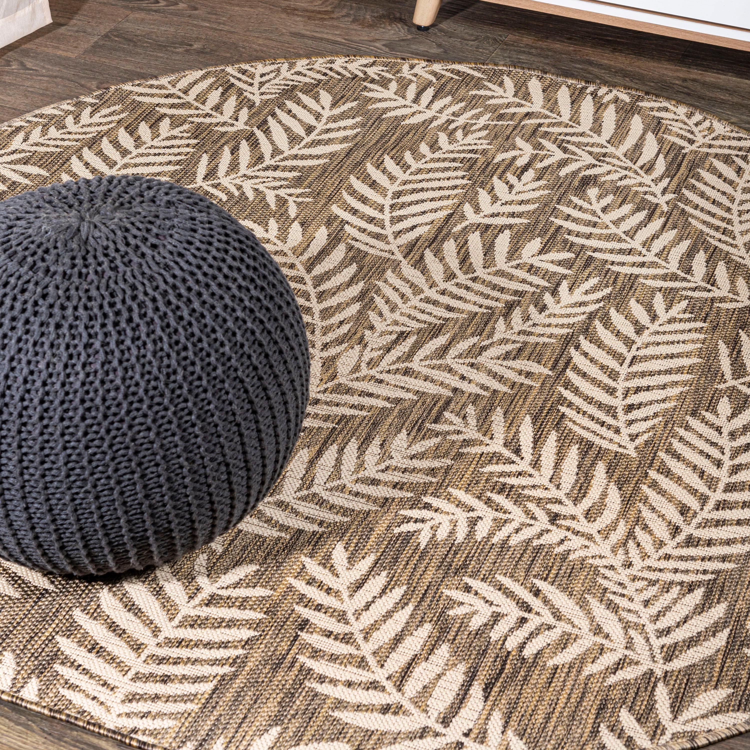 Nevis Palm Indoor/Outdoor Round Area Rug