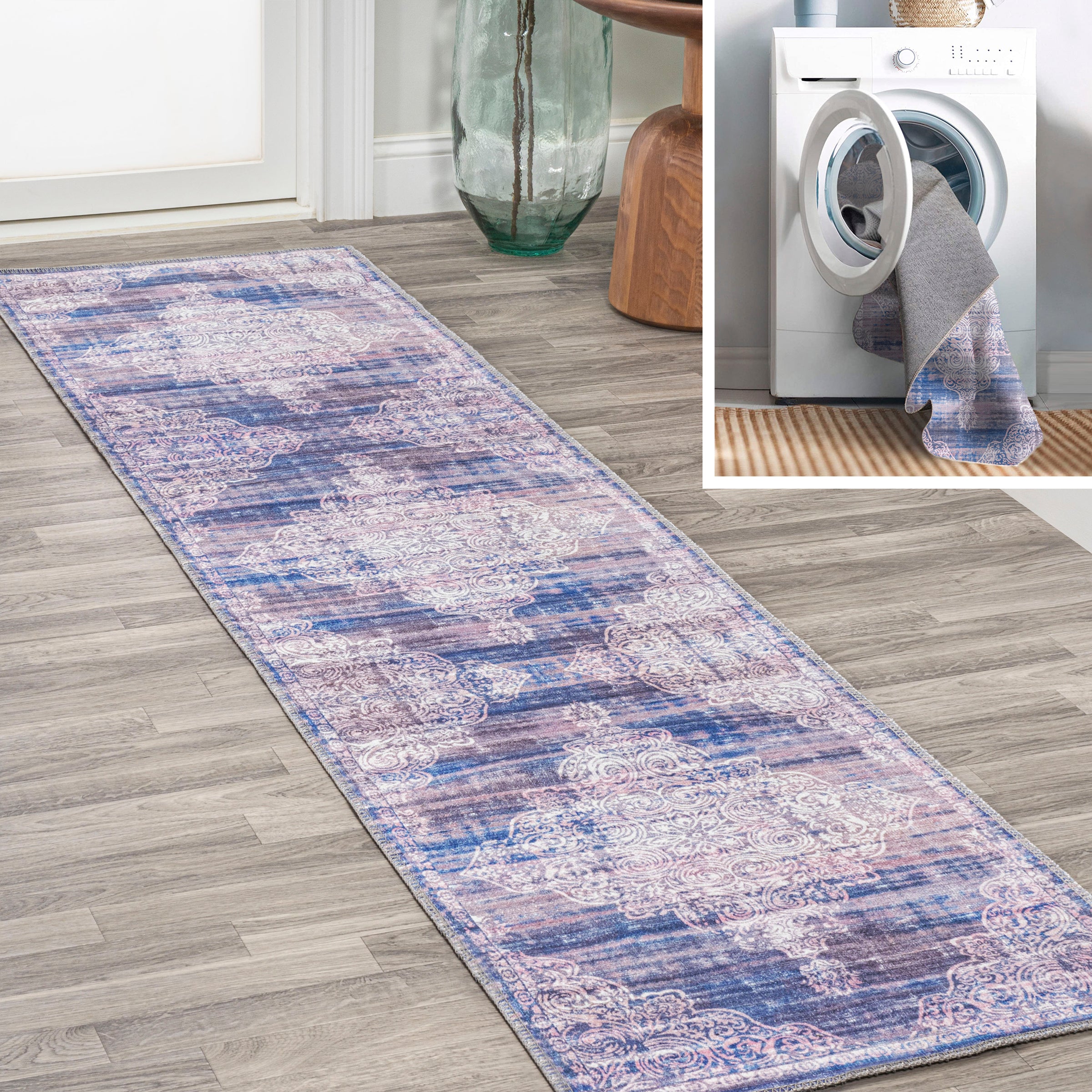 Regis Bohemian Medallion Machine-Washable Runner Rug