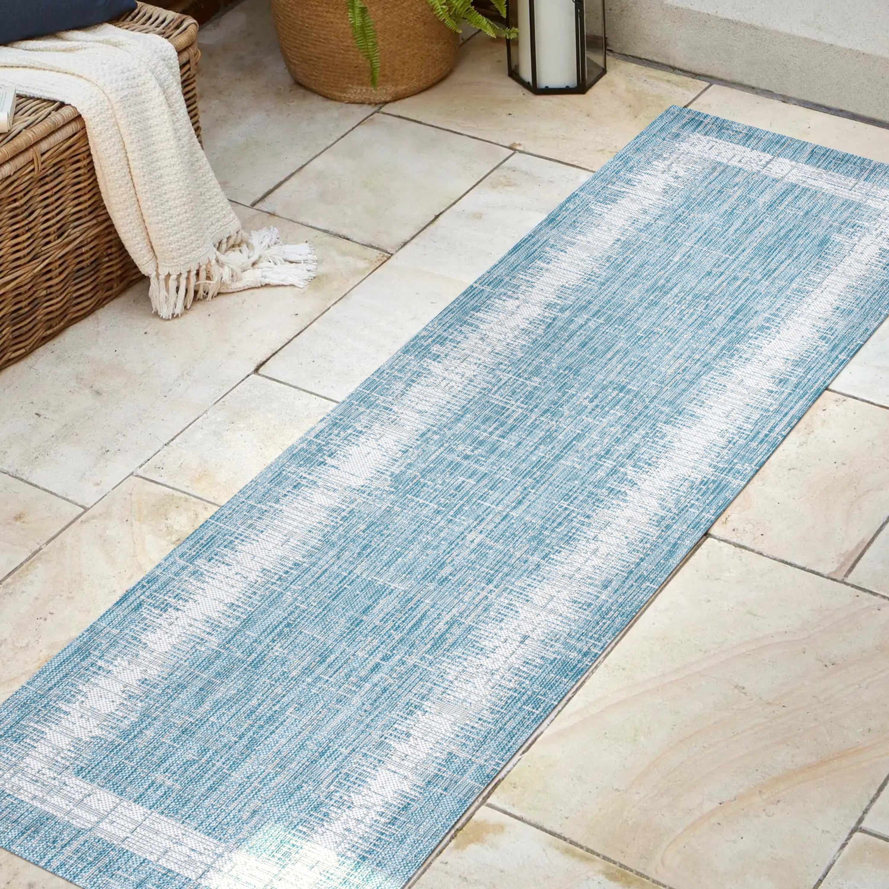 Scandi Minimalist Border Indoor/Outdoor Runner Rug