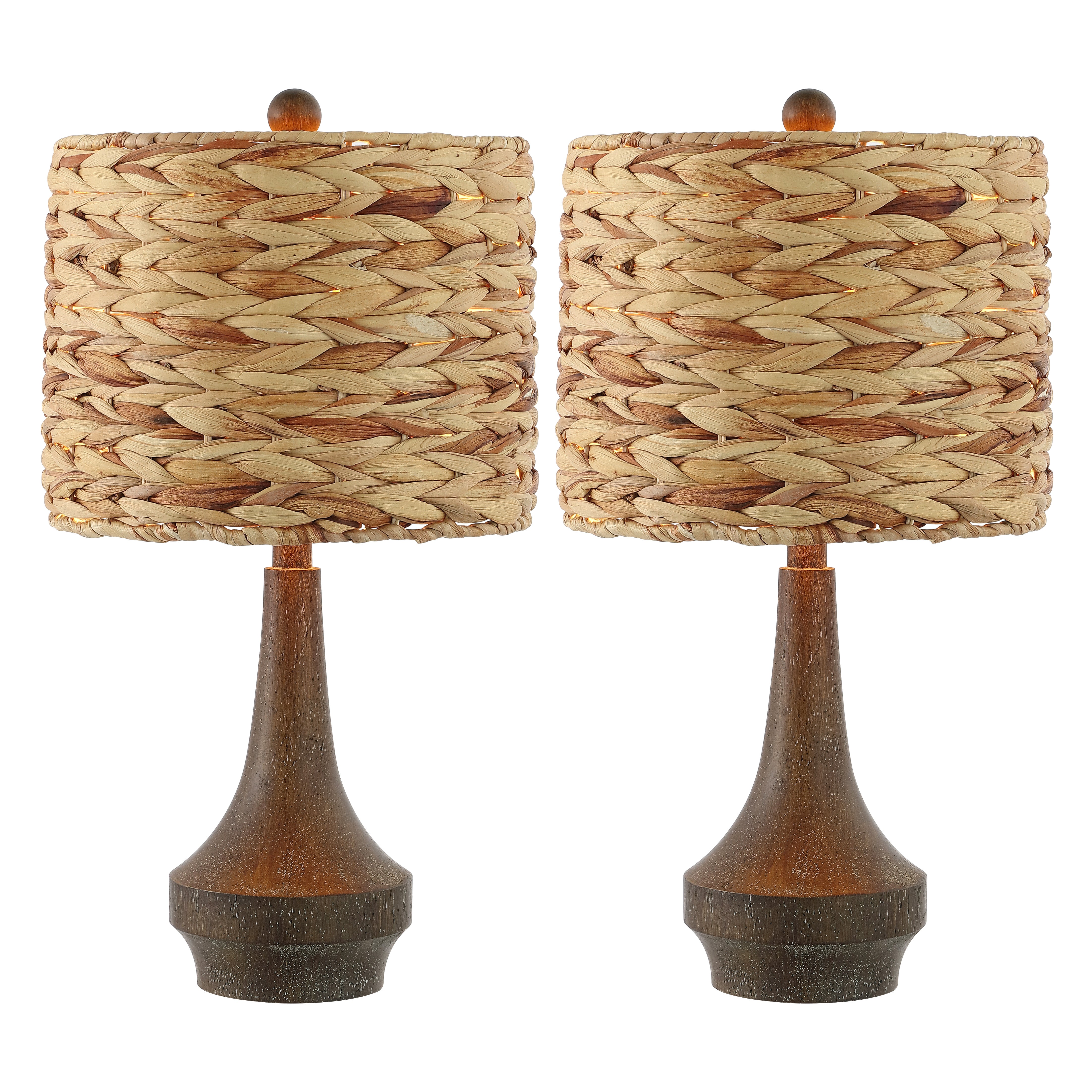 Theodore Rustic Farmhouse Handwoven Water Hyacinth/Resin LED Table Lamp