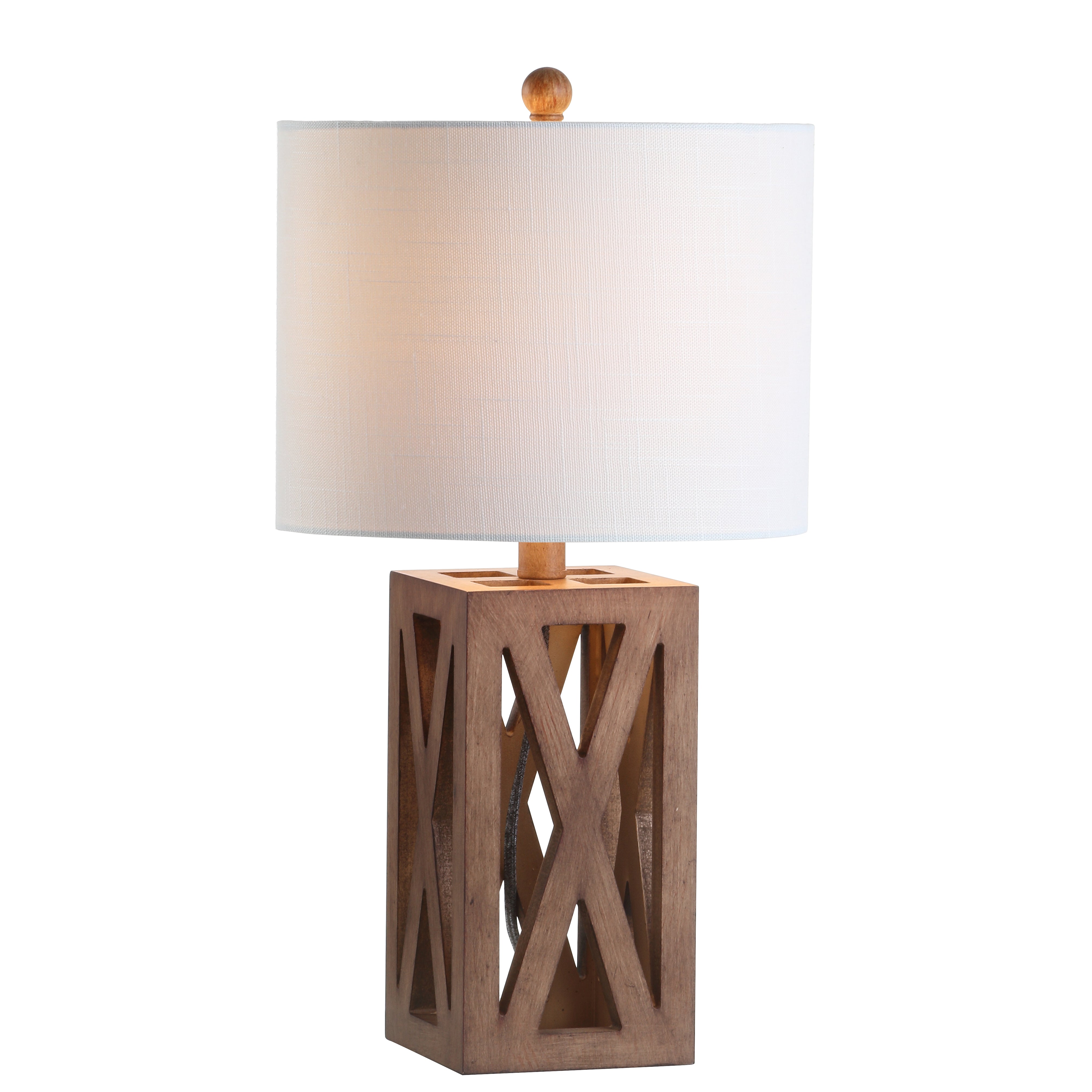 Stewart Farmhouse Wood LED Table Lamp