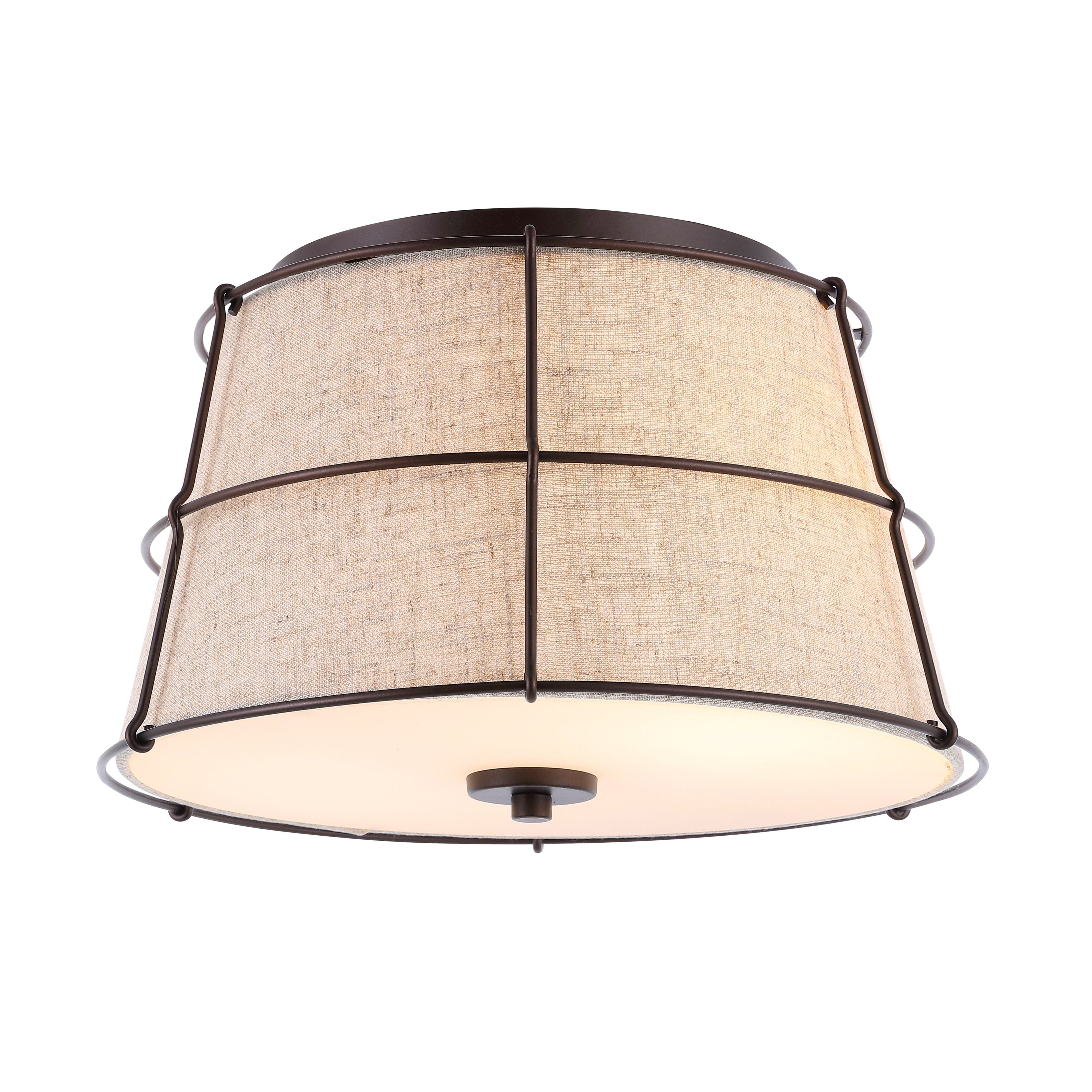 Silas 2-Light Rustic Farmhouse Iron LED Flush Mount