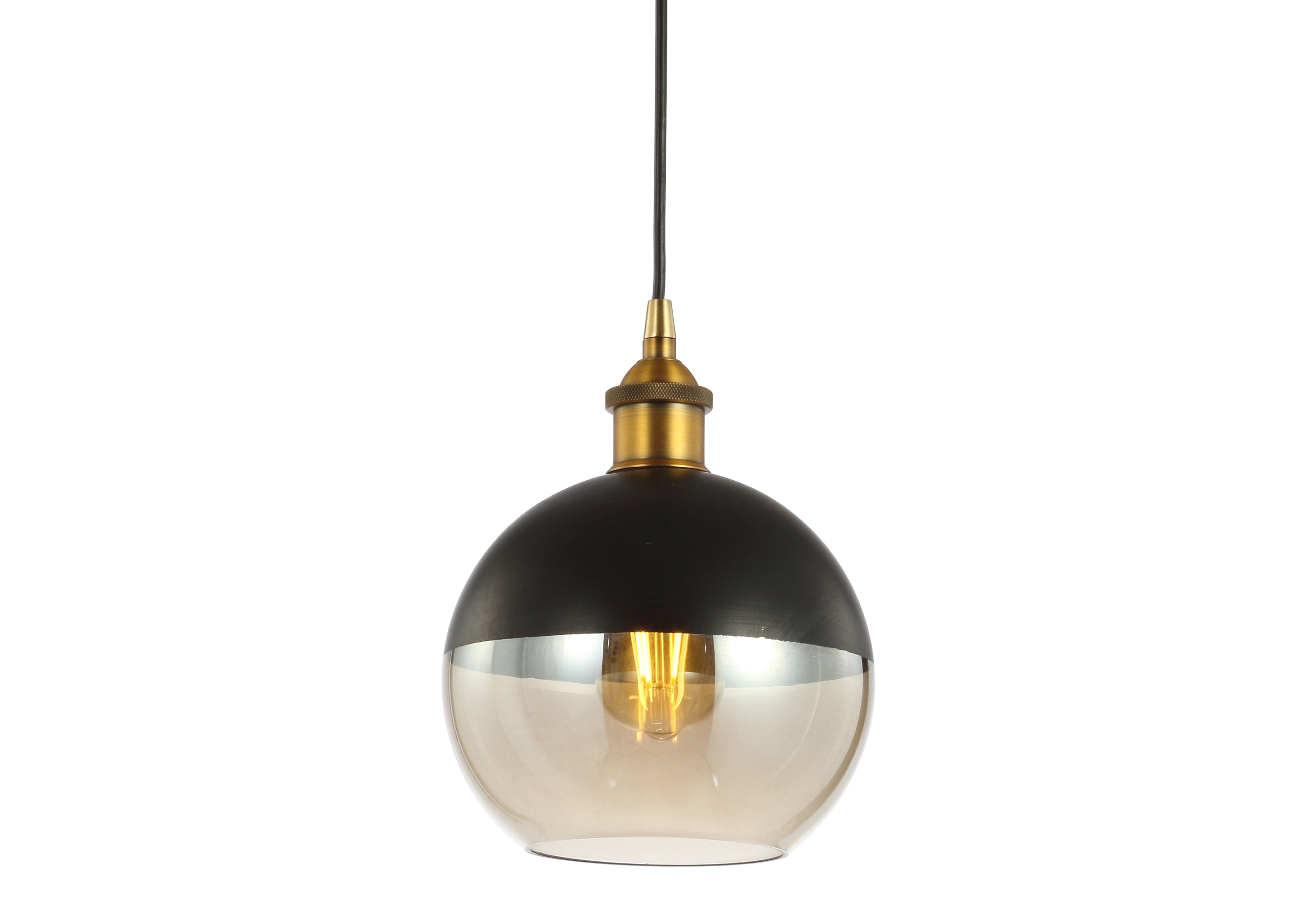 Nixon 1-Light MidCentury Modern Metal/Glass Adjustable Drop Globe LED Pendant