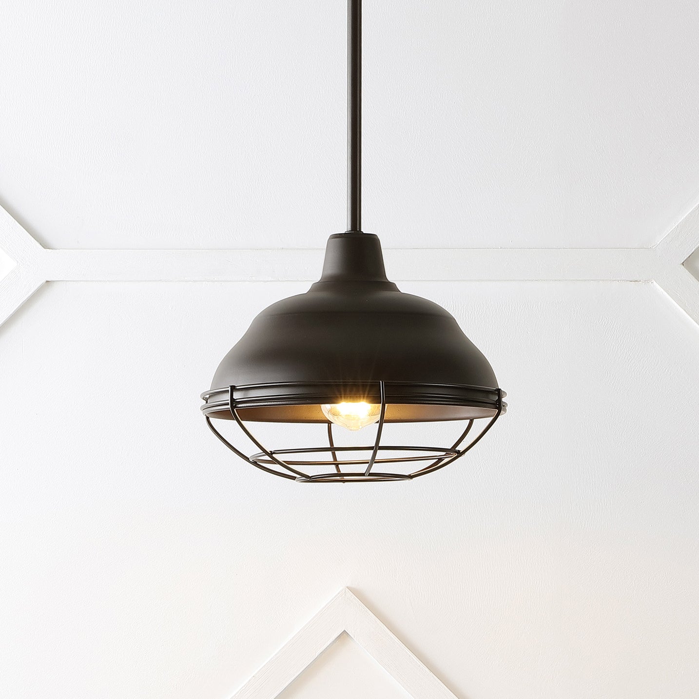 Levi 1-Light Industrial Farmhouse Iron LED Pendant