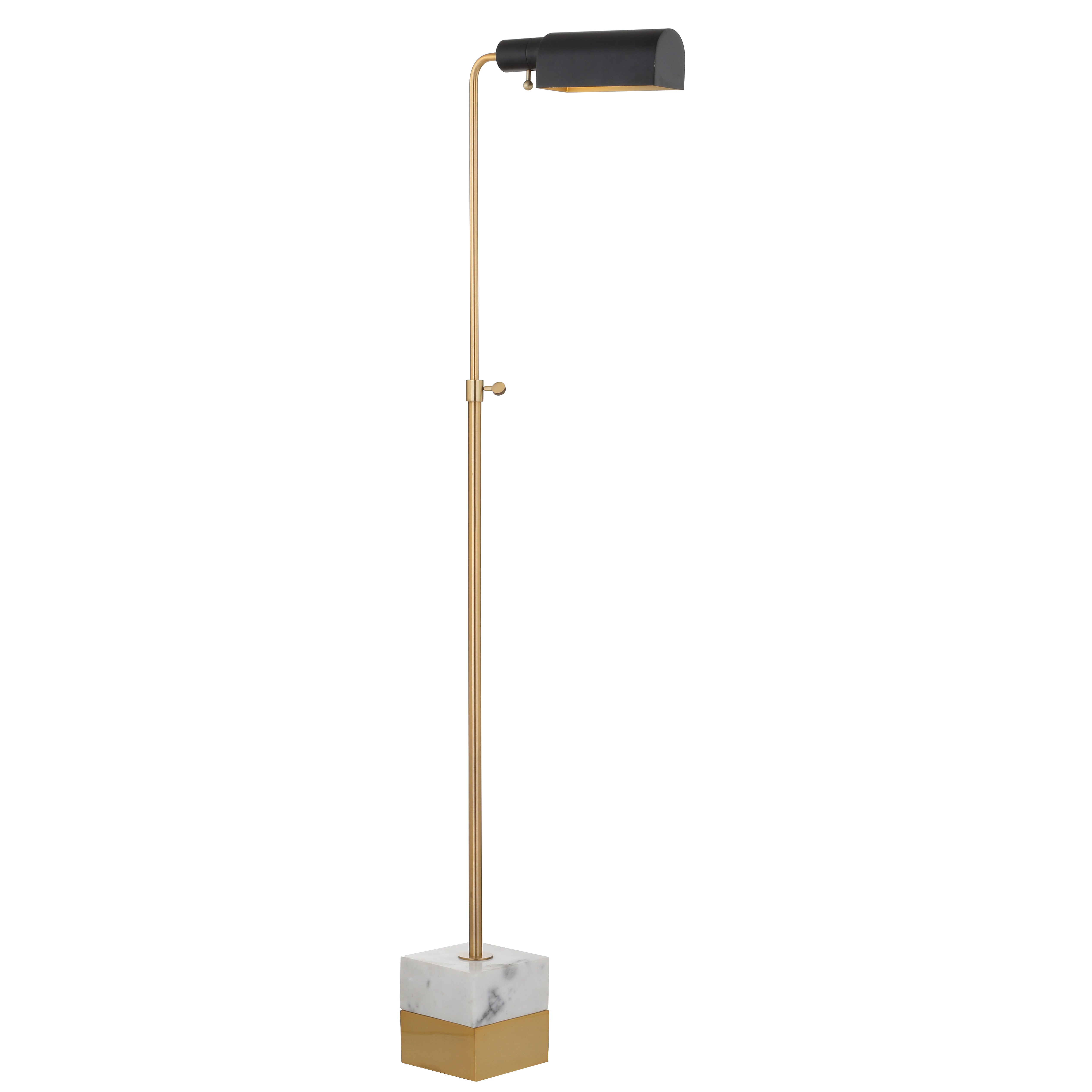 Iva Adjustable Brass Library LED Floor Lamp