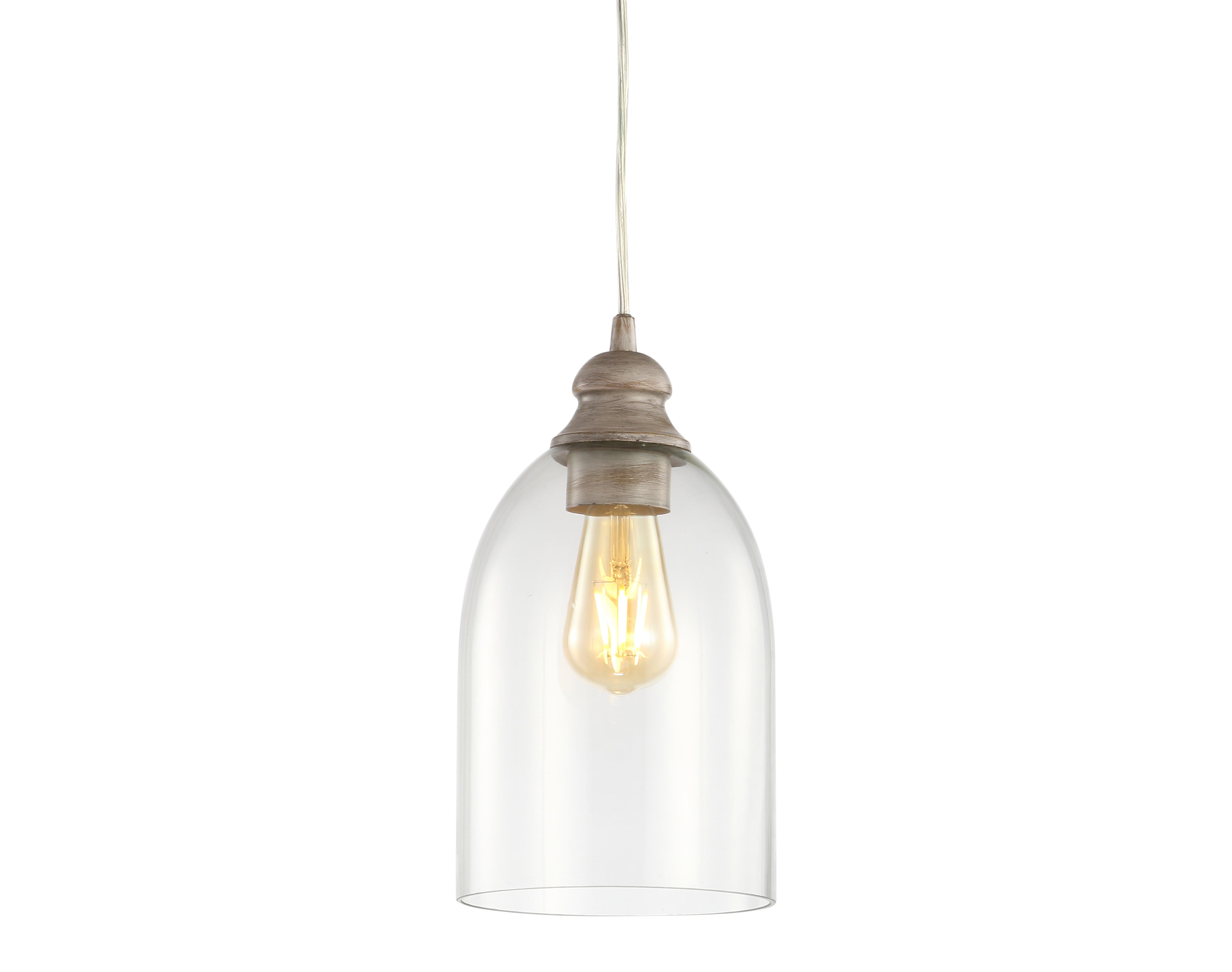 Fontaine Adjustable Greige Glass LED Pendant