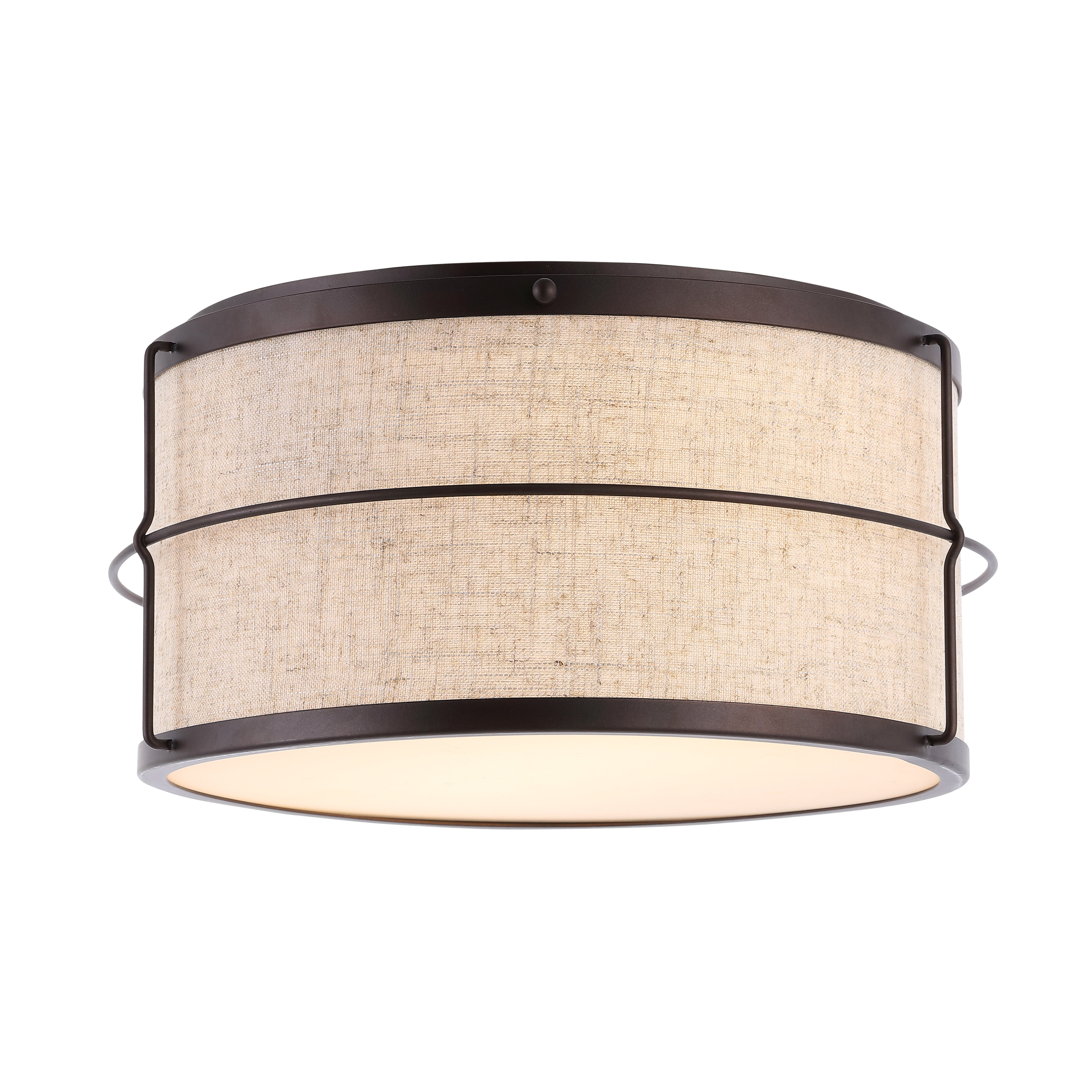 Evan 2-Light Rustic Farmhouse Iron LED Flush Mount