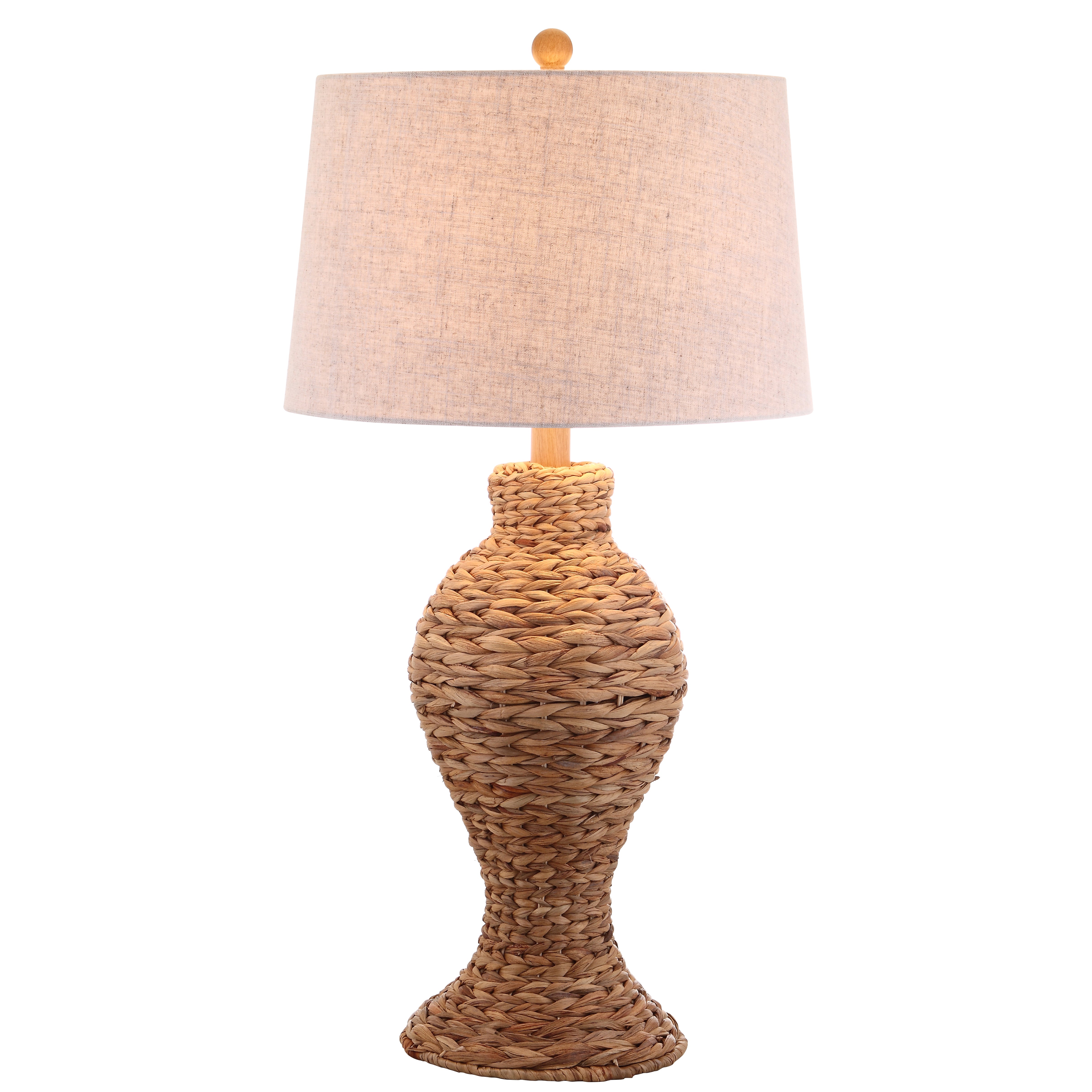 Elicia 1-Light Coastal Cottage Water Hyacinth Weave LED Table Lamp