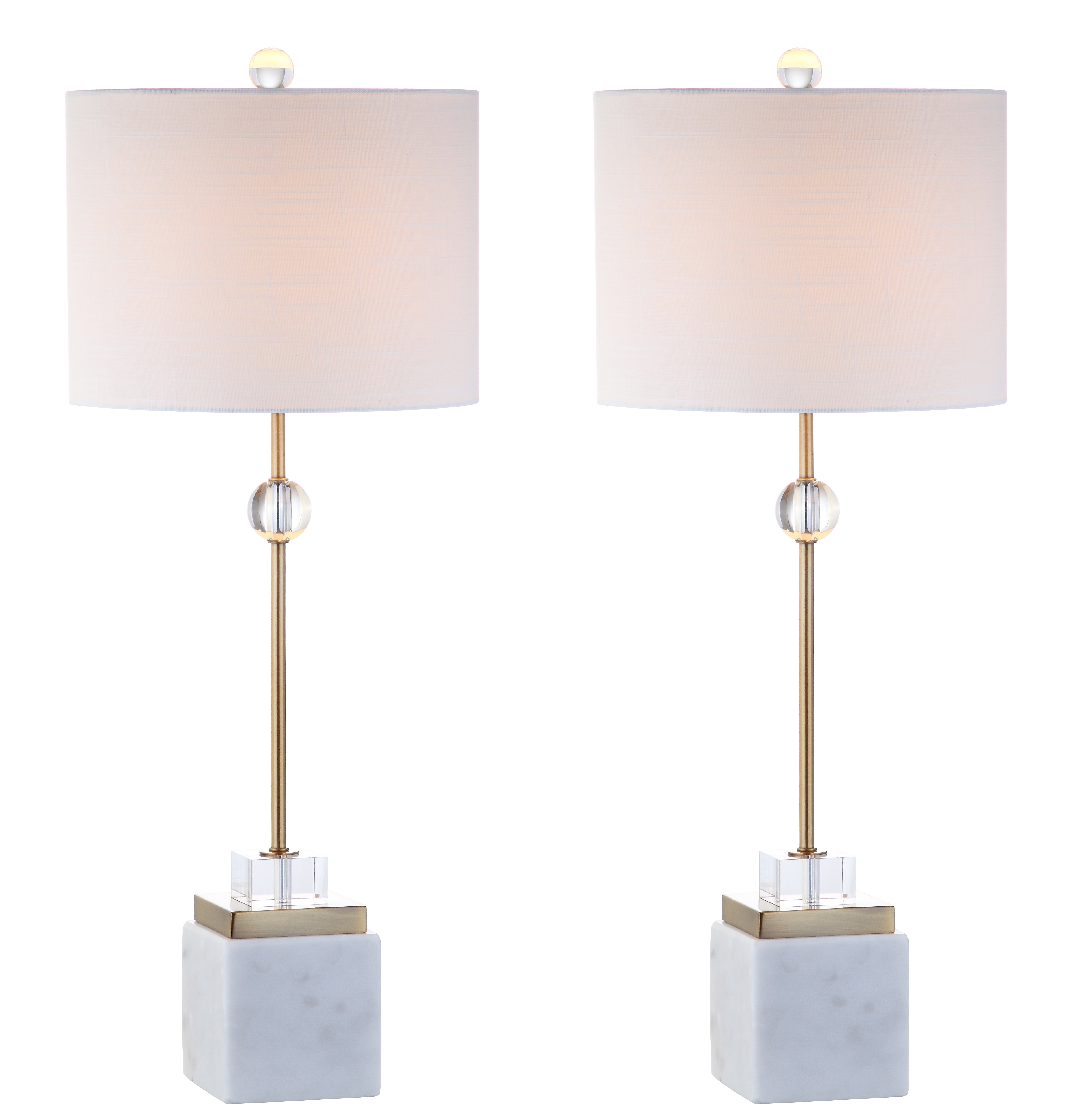 Dawson Marble/Crystal LED Table Lamp - Set of 2