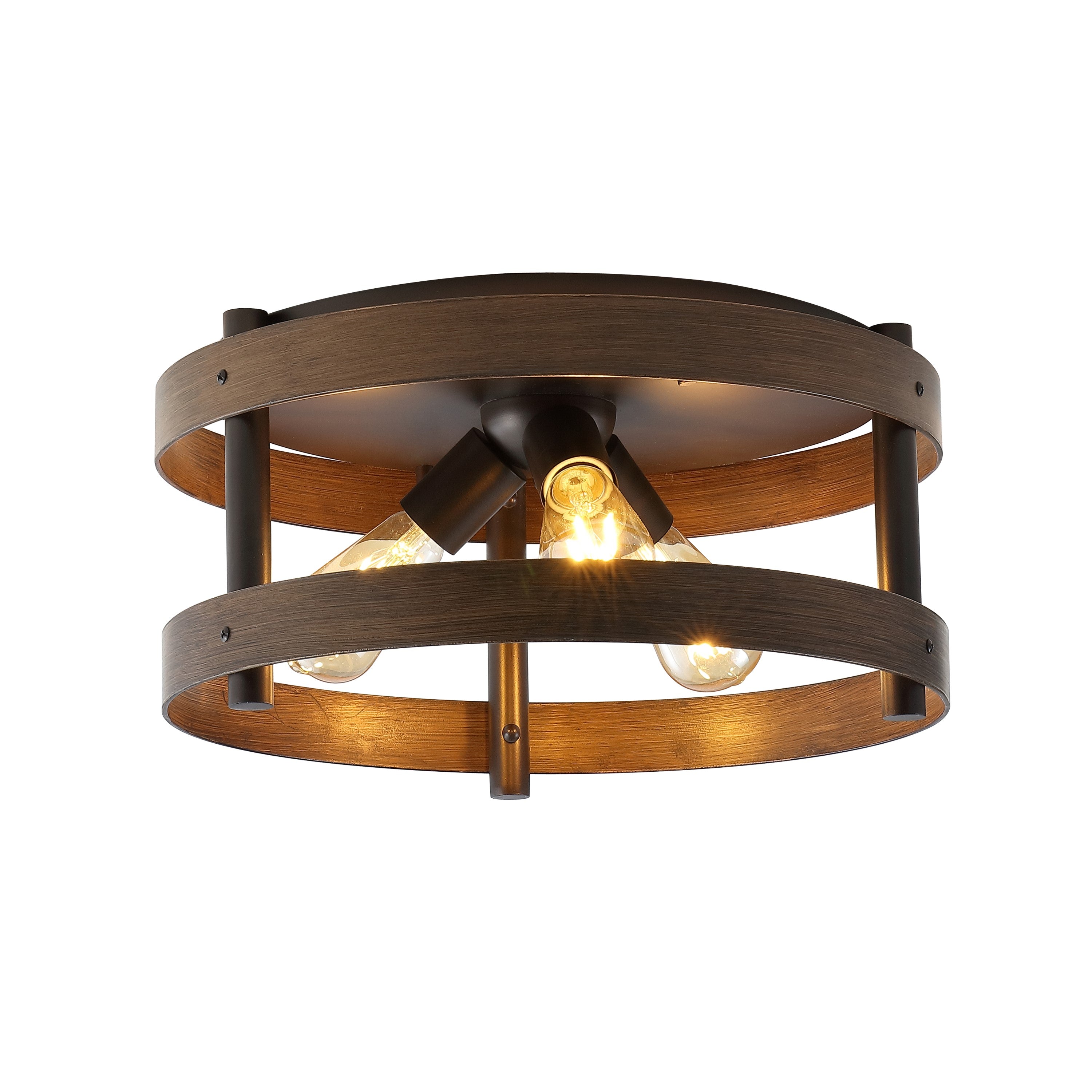 Cooper 3-Light Farmhouse Industrial Iron LED Flush Mount