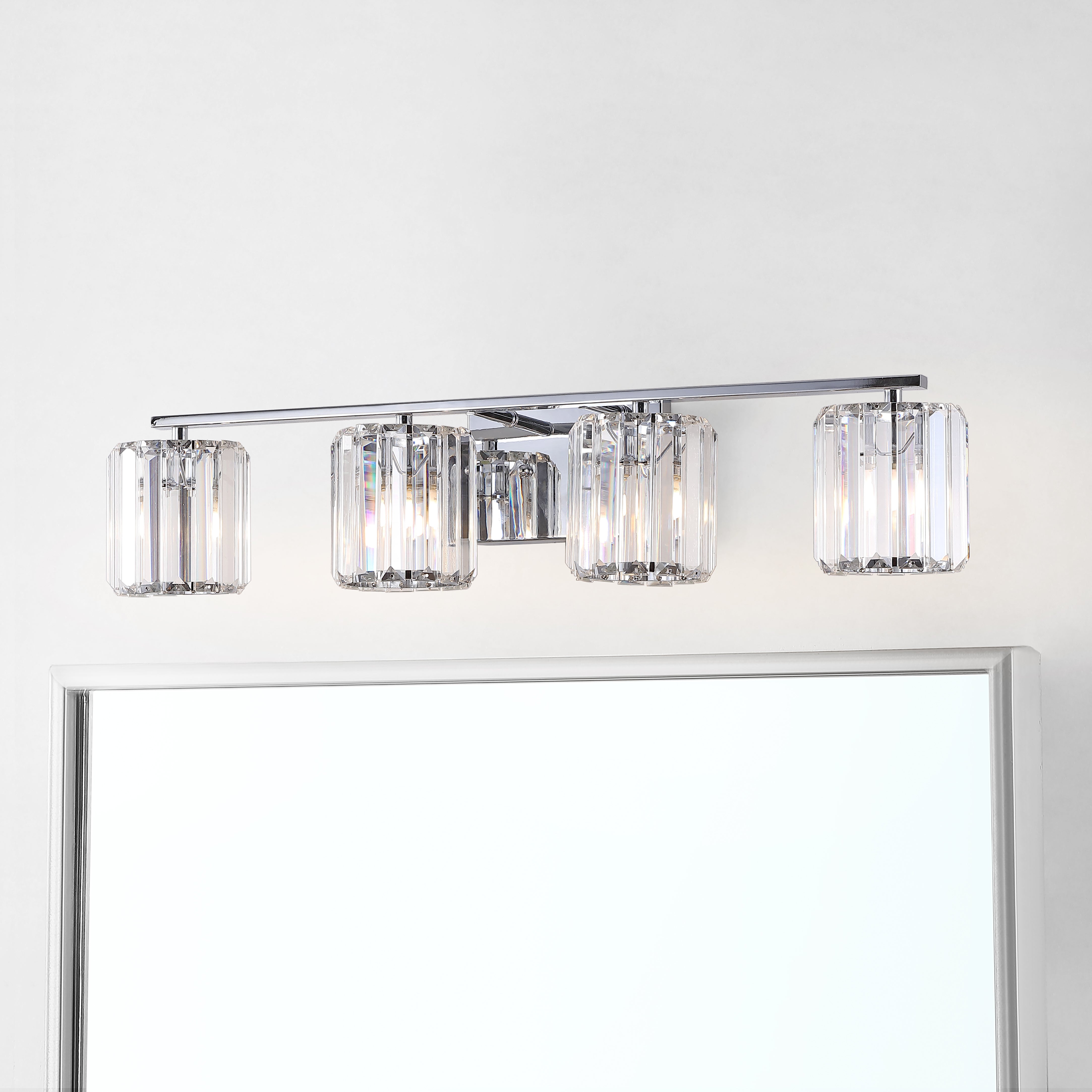 Coco 4-Light Metal/Glass Classic Glam LED Vanity Light