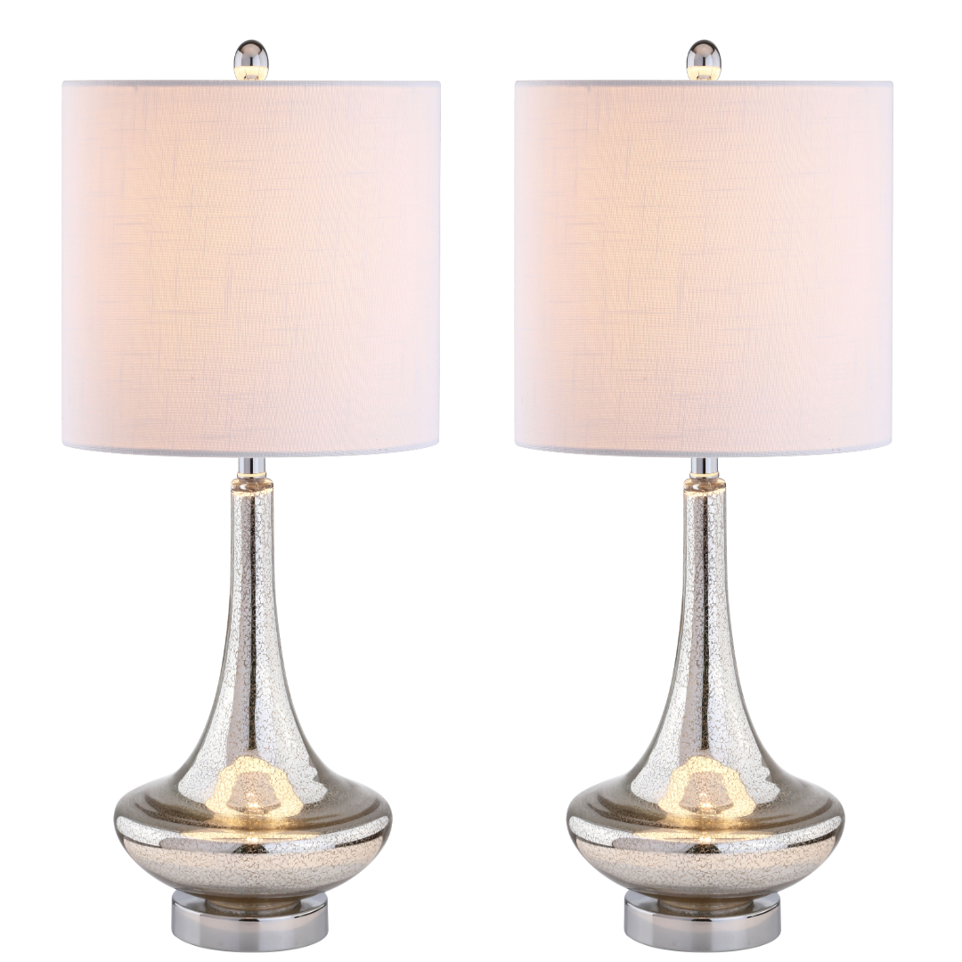 Cecile Glass Teardrop LED Table Lamp-Set of 2