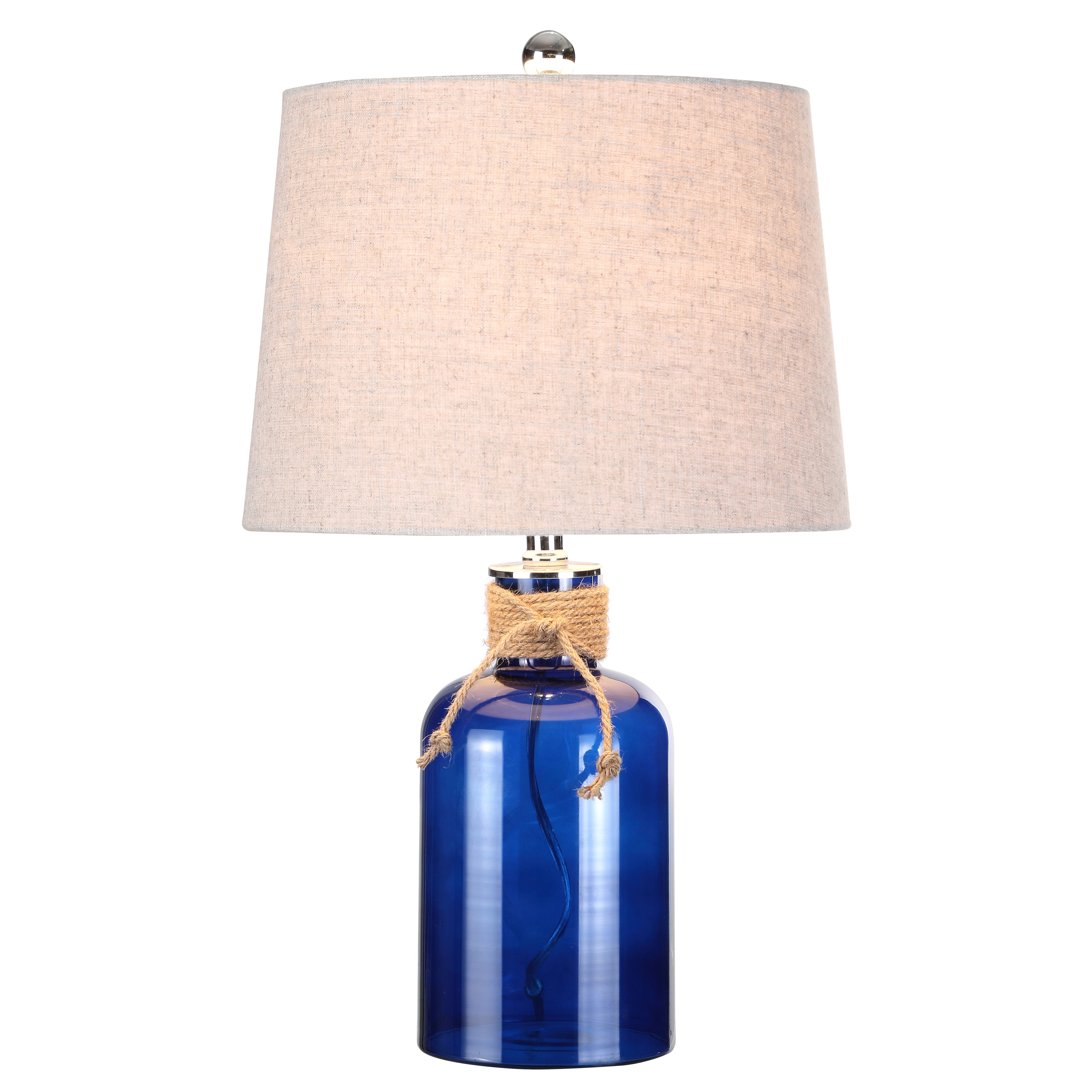 Azure Glass Bottle LED Table Lamp