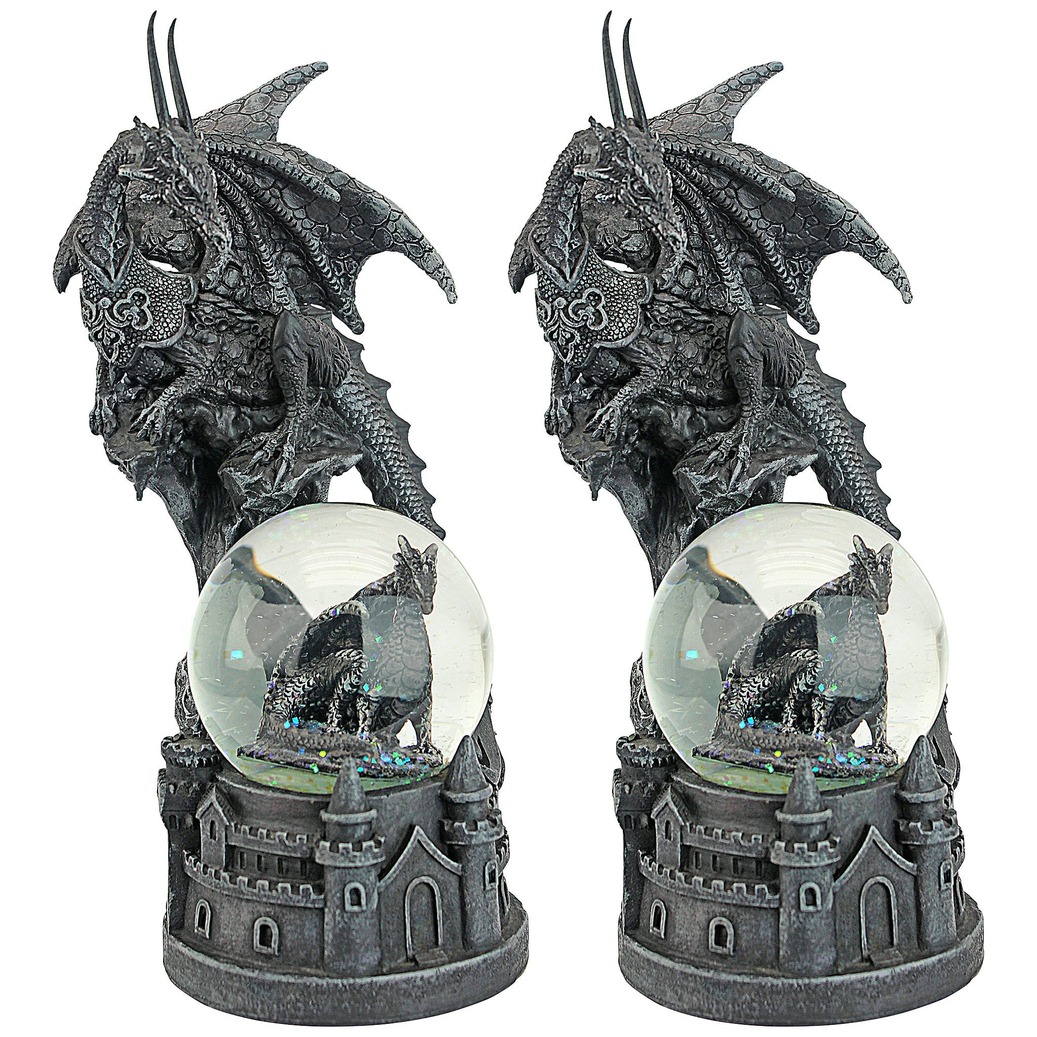 The Dragons of Castle Malahide Gothic Water Globe: Set of Two