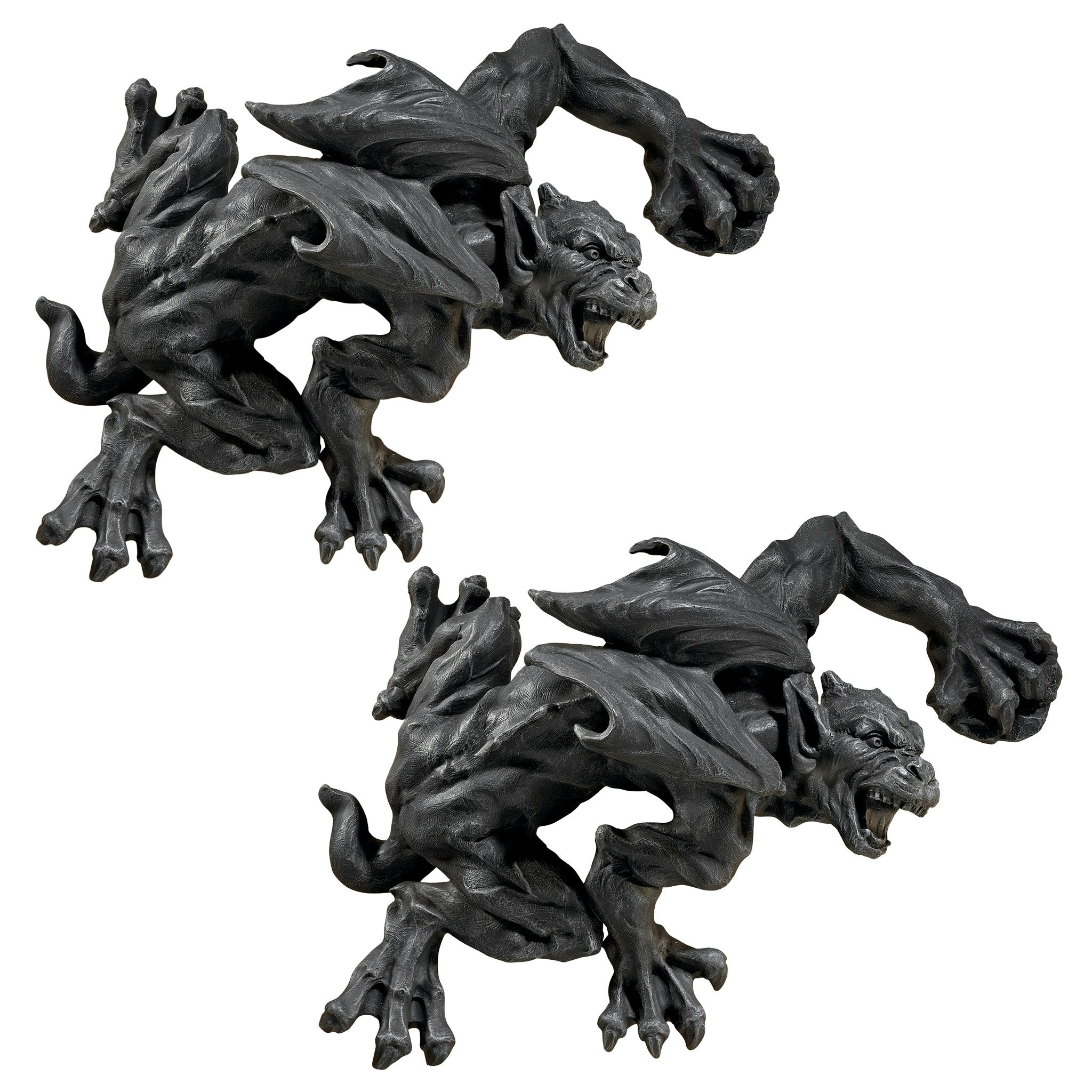 Slither and Squirm Gargoyle Wall Sculpture: Set of Two