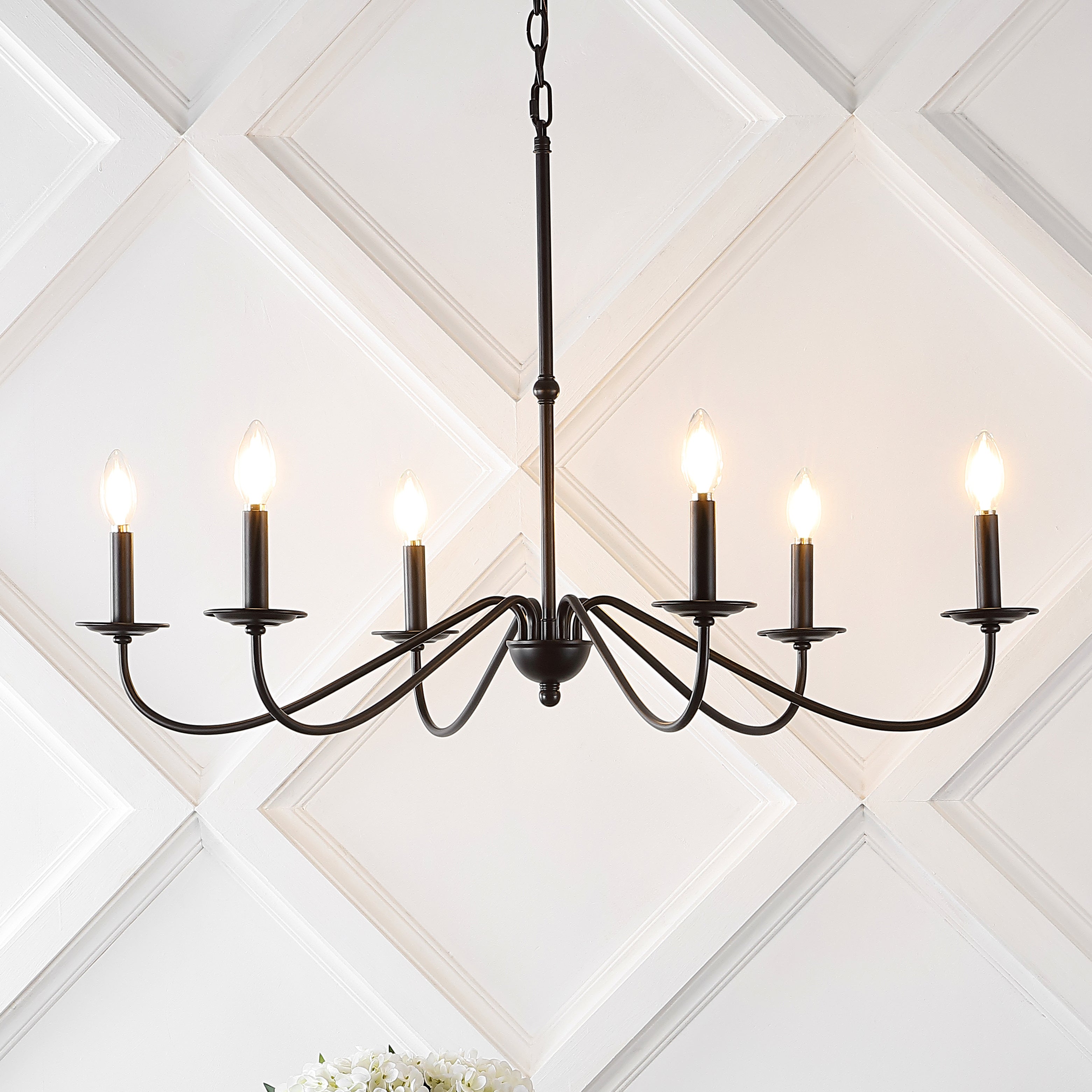 Wicklow 6-Light Bohemian Farmhouse Iron LED Chandelier