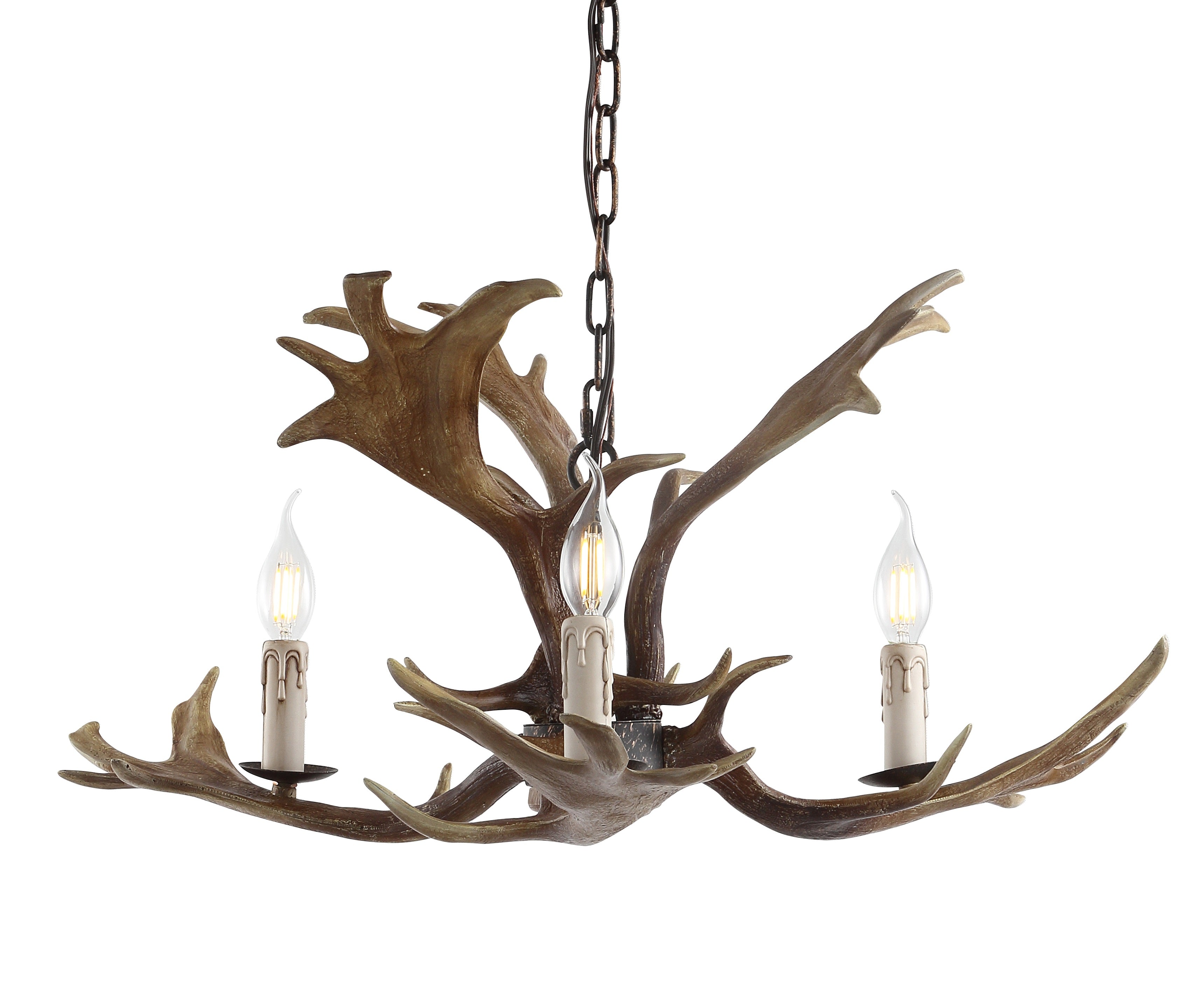 Speller Adjustable Resin Antler 3-Light LED Chandelier