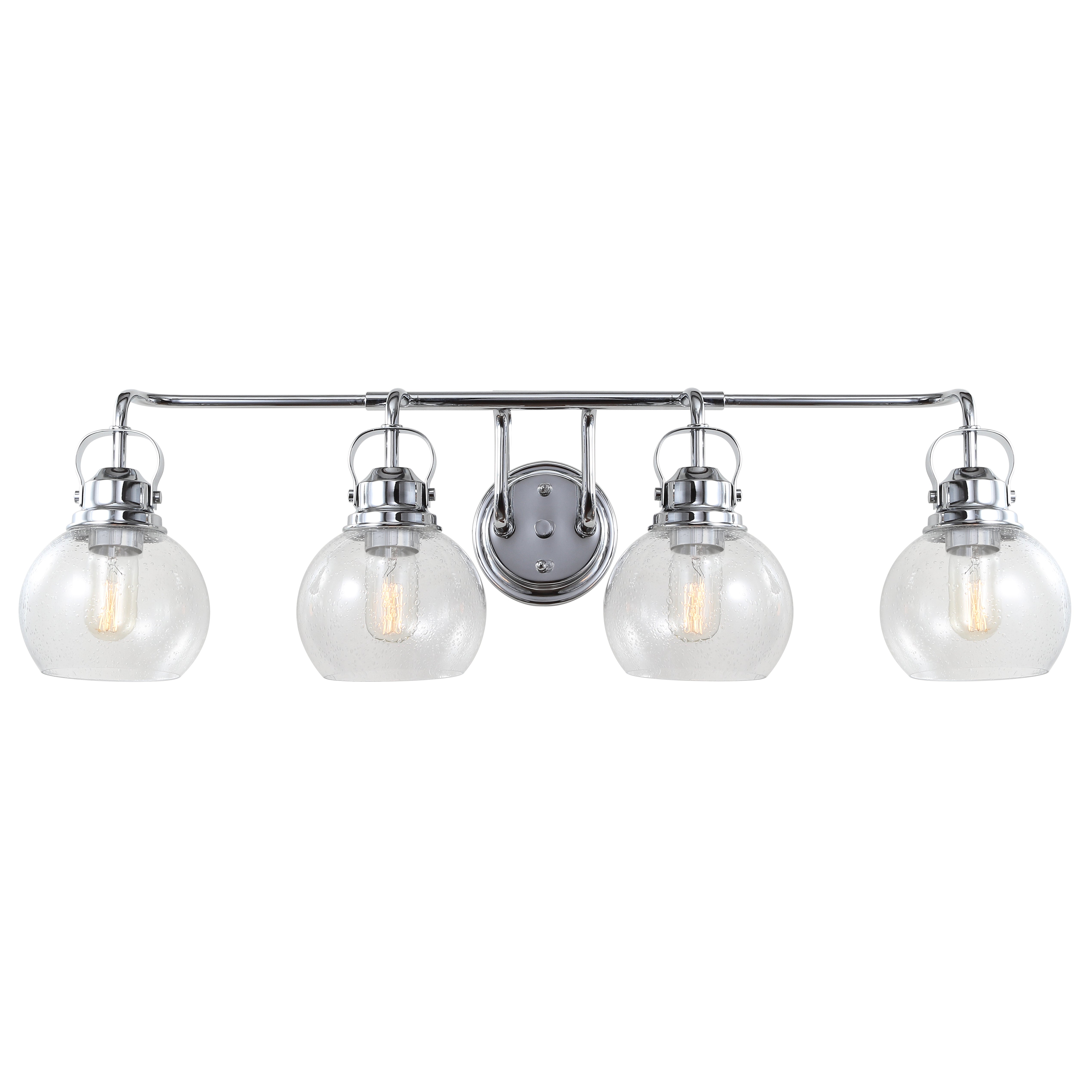 Shirley 4-Light Metal/Seeded Glass Vanity Light