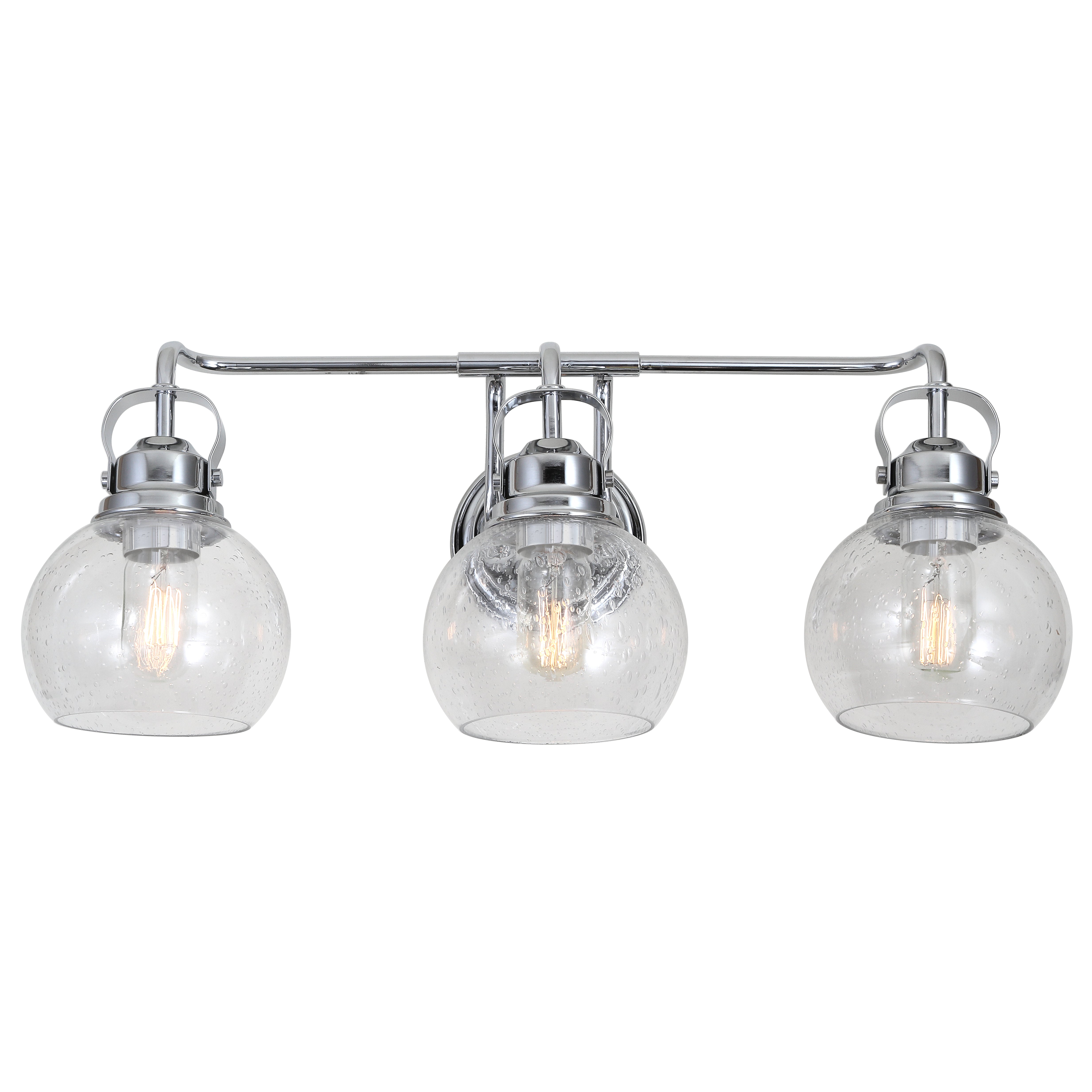 Shirley 3-Light Metal/Seeded Glass Vanity Light