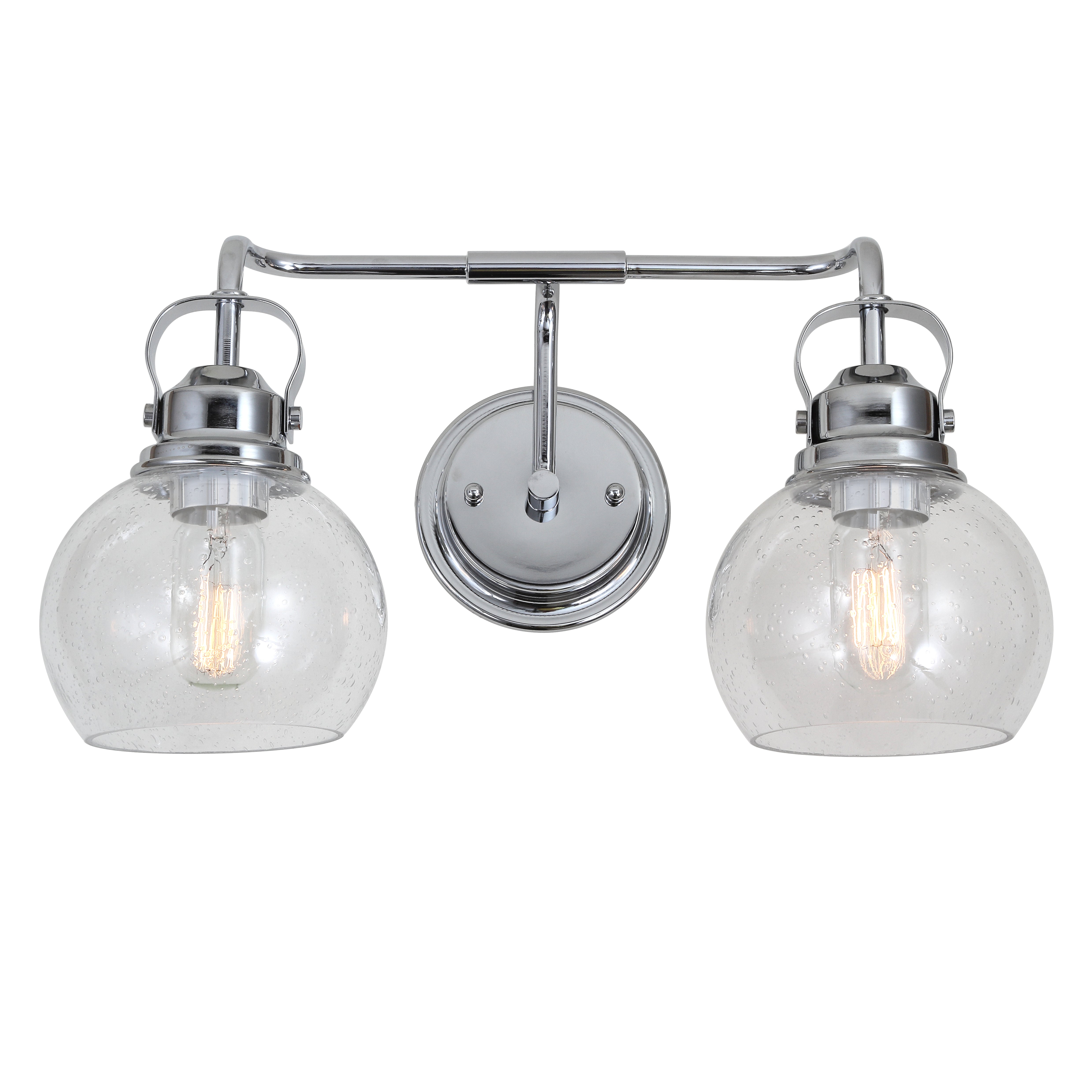 Shirley 2-Light Metal/Seeded Glass Vanity Light