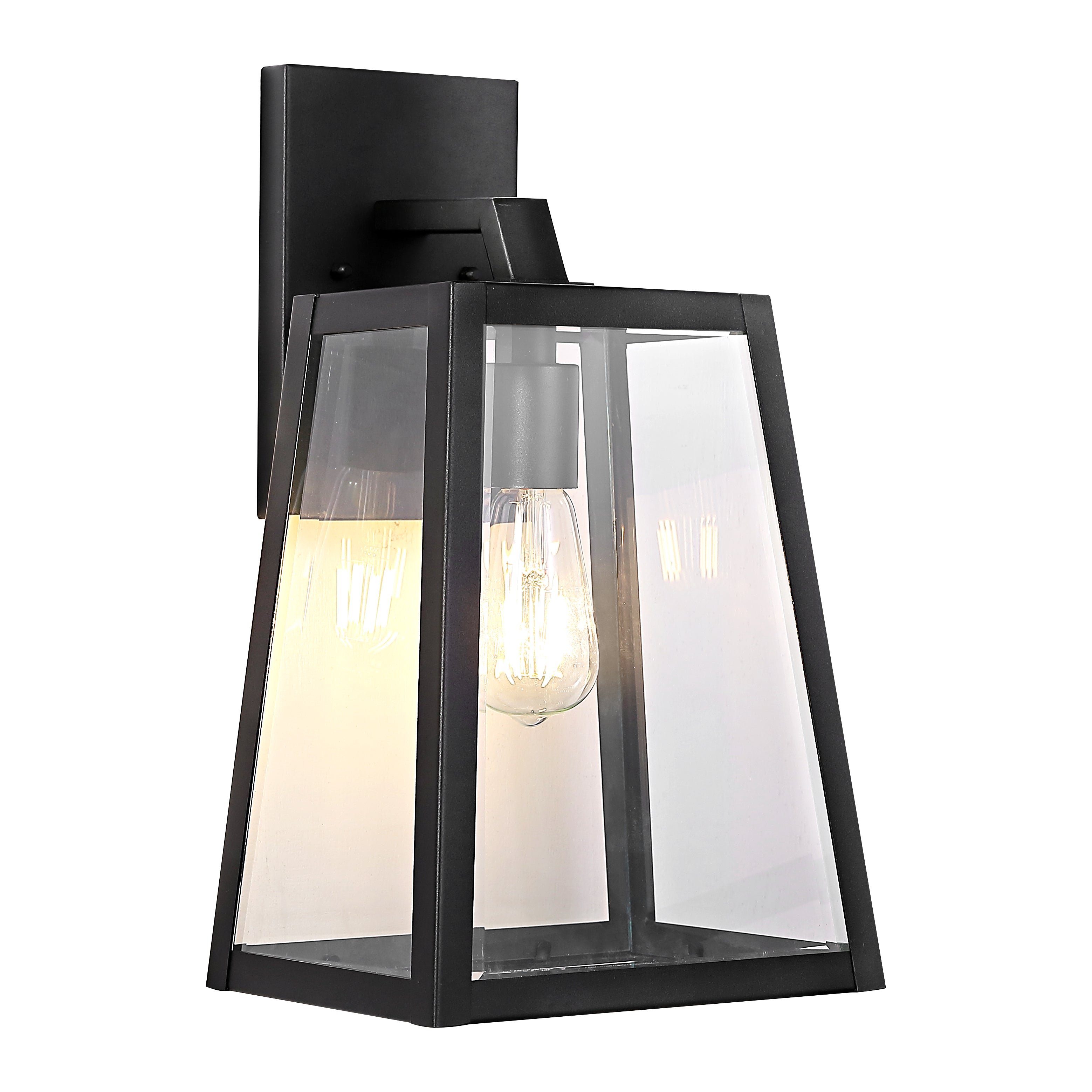 Pasadena Iron/Glass Modern Industrial Angled LED Outdoor Sconce