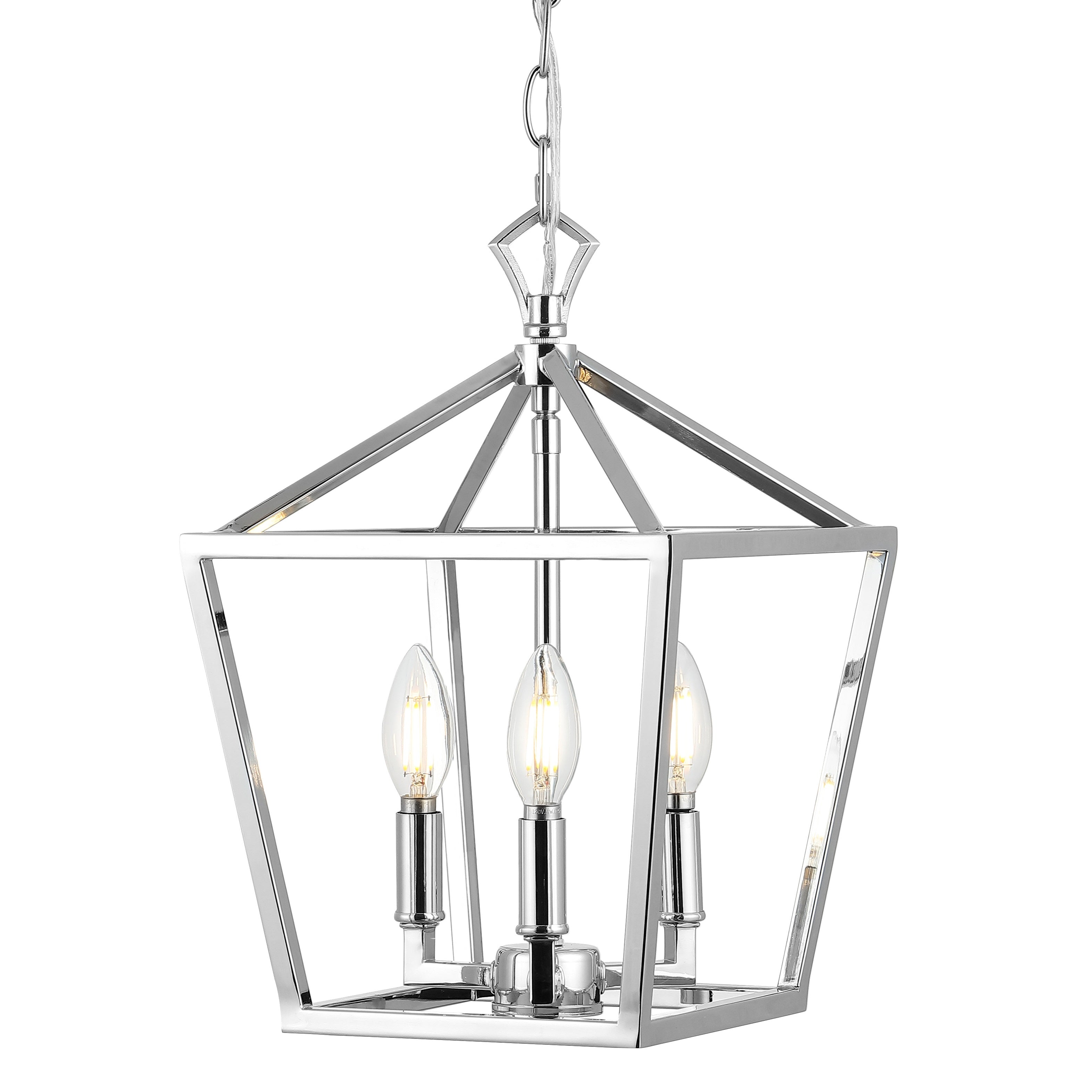 Ojai 3-Light Iron Classic Modern Pagoda LED Pendant Lantern