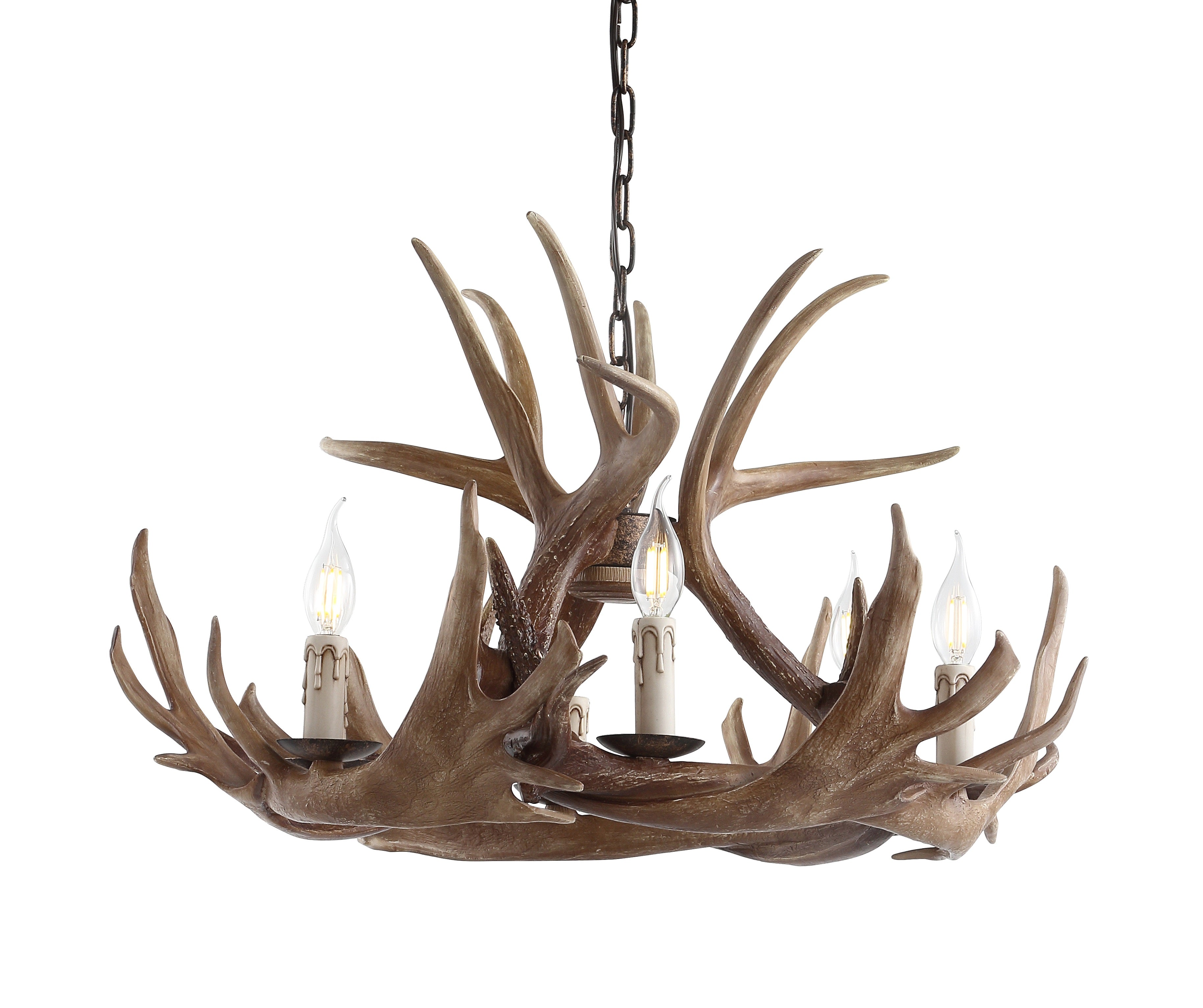 Nelle Adjustable Resin Antler 6-Light Chandelier