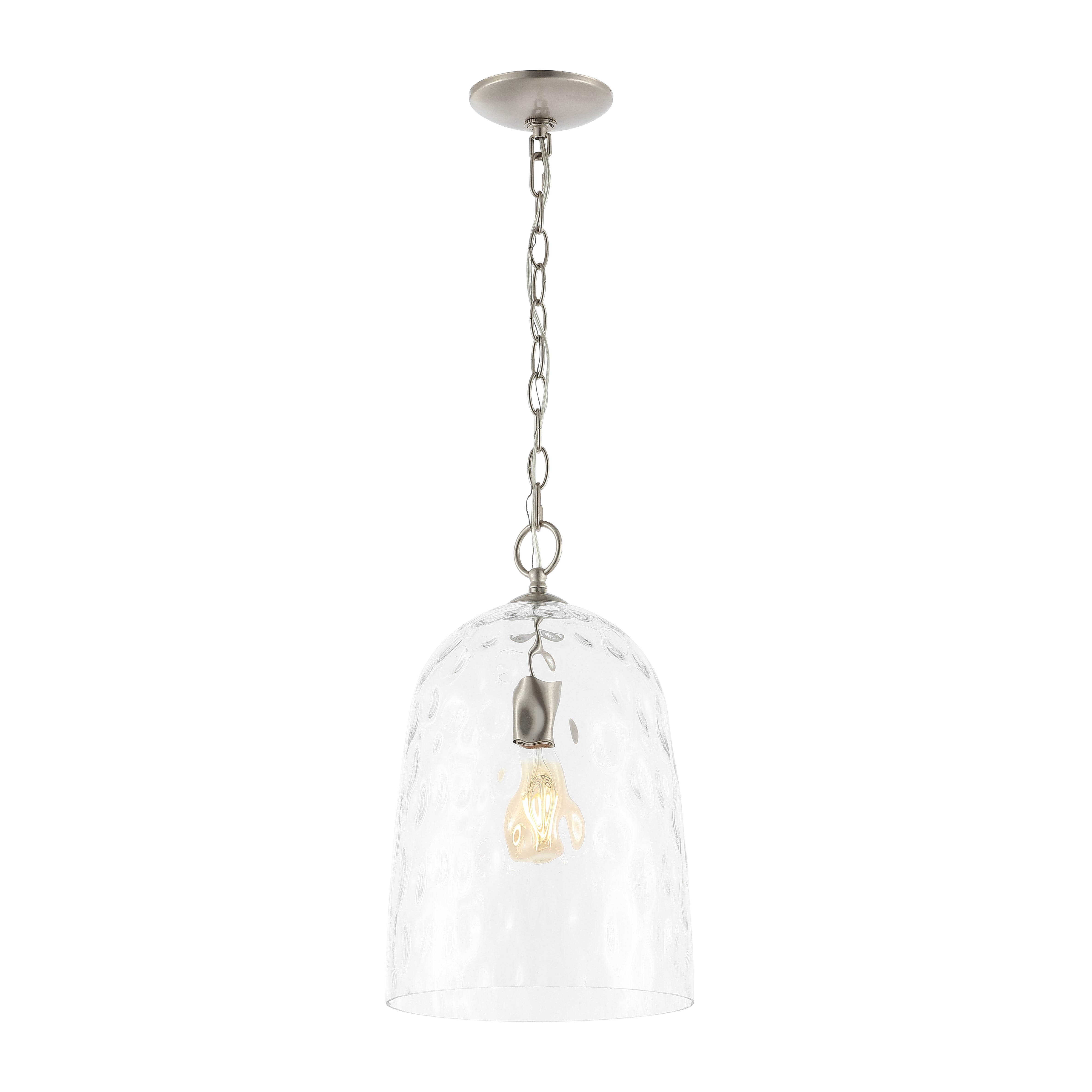 Matilda 1-Light Industrial Designer Iron/Dimple Glass Dome LED Pendant