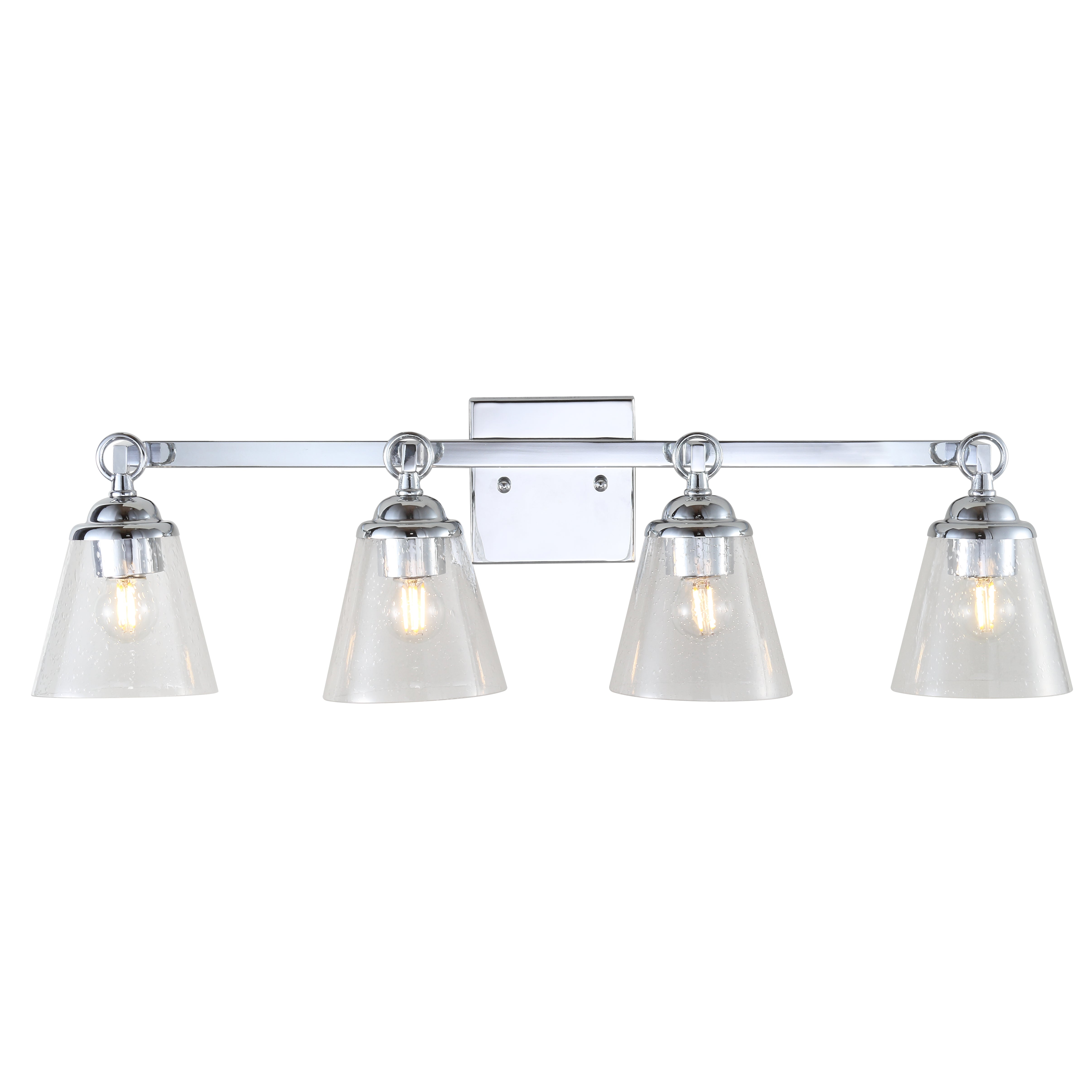 Marion 4-Light Hurricane Metal/Seeded Glass LED Vanity Light